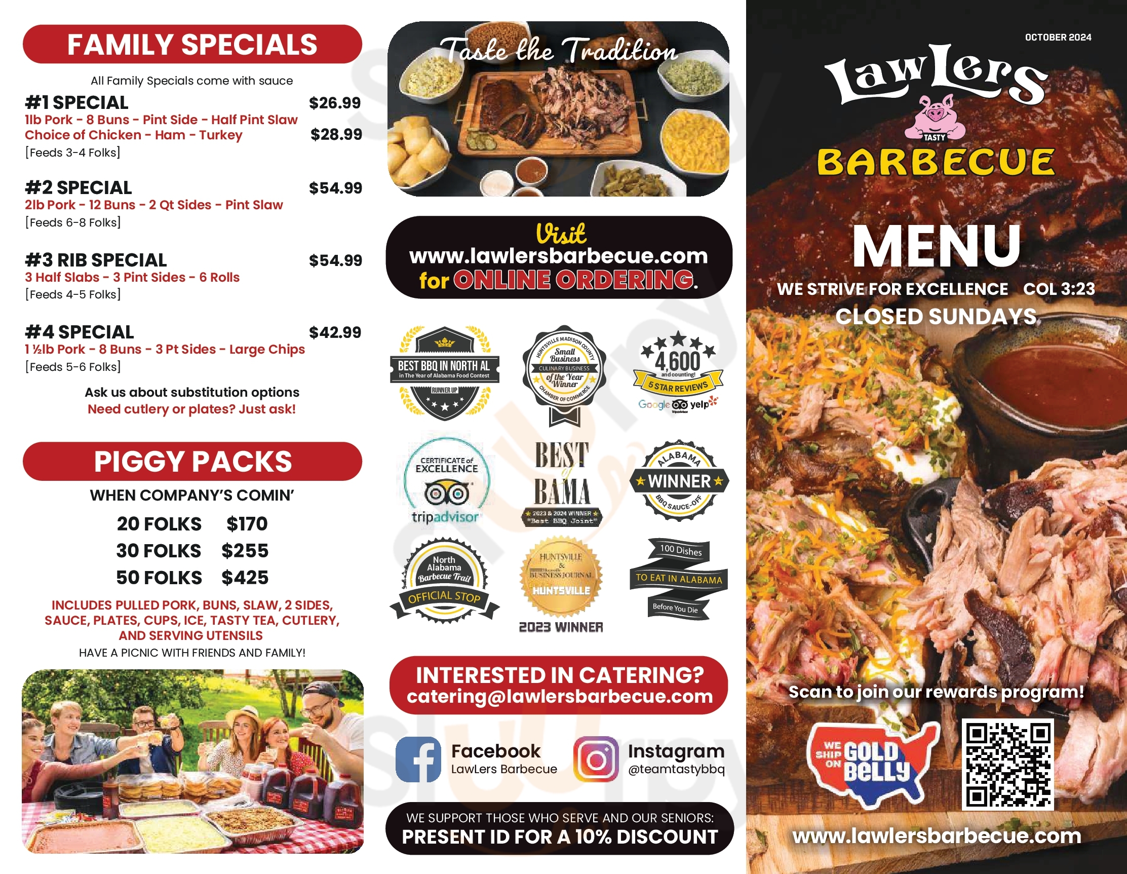 Main Menu - Lawlers Barbecue
