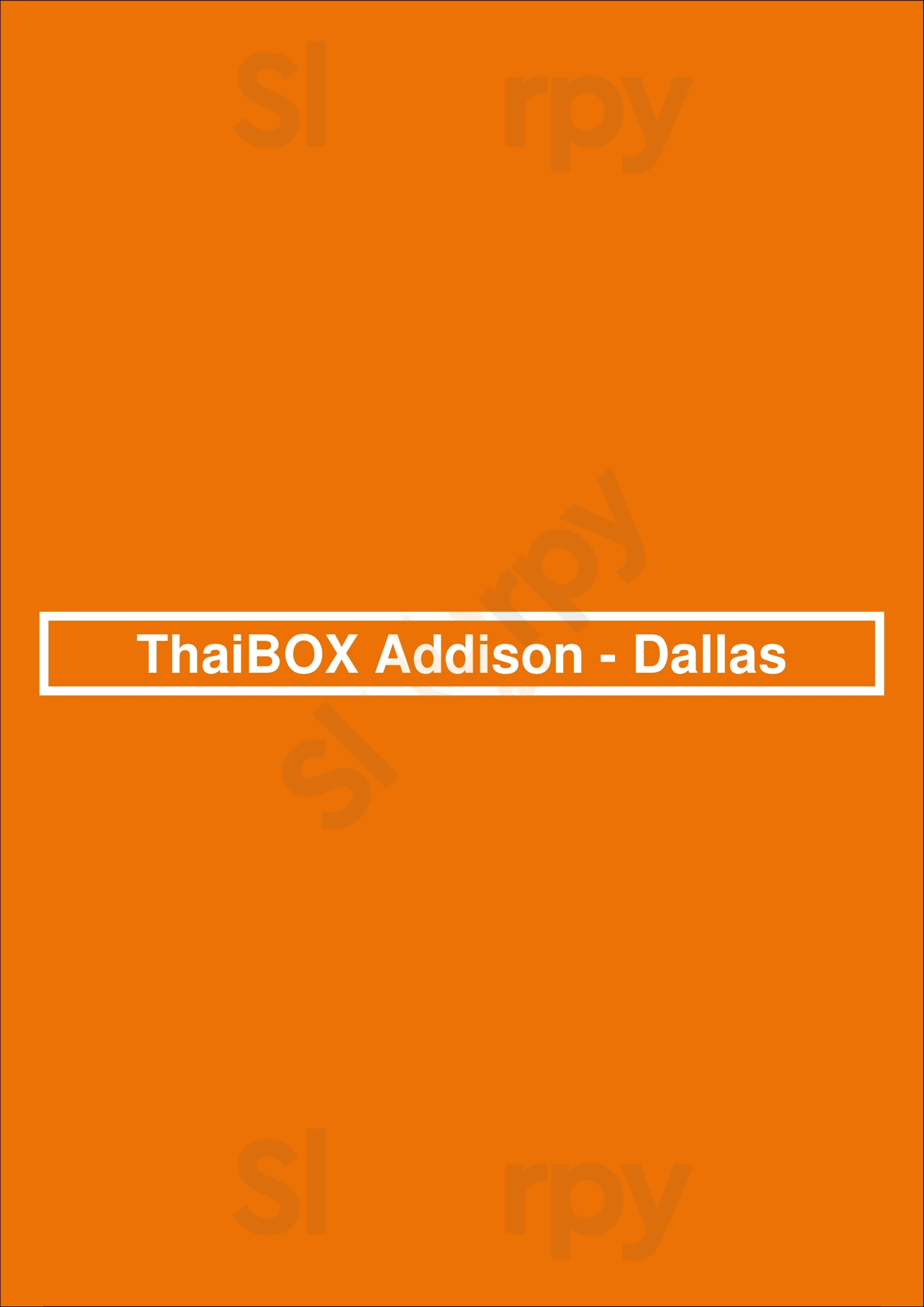 Thaibox Addison - Dallas Addison Menu - 1