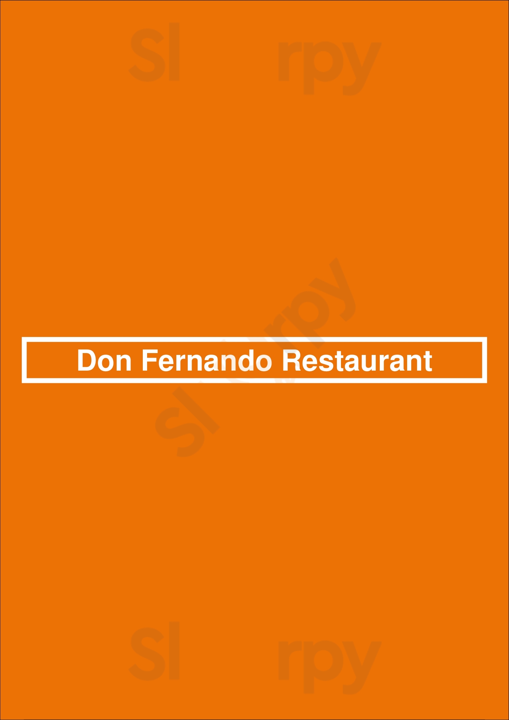 Don Fernando Restaurant Newburgh Menu - 1