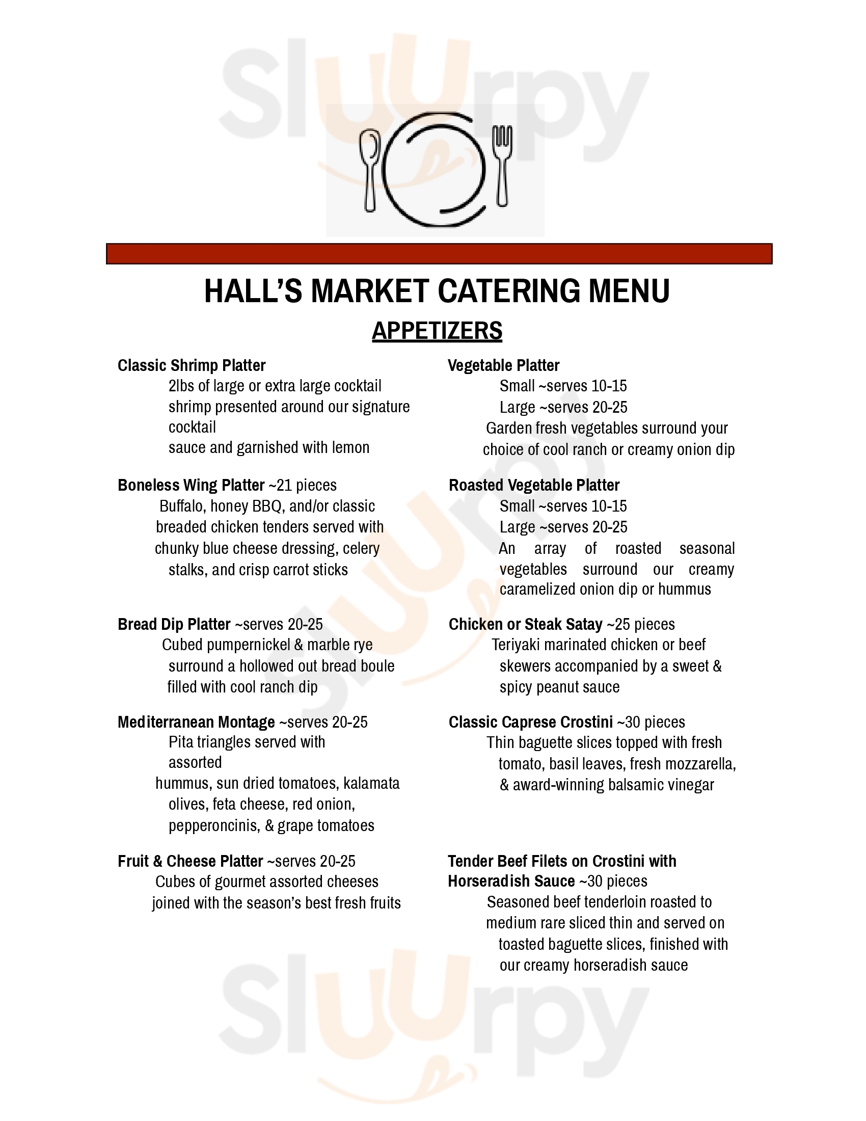 Hall's Kitchen West Hartford Menu - 1