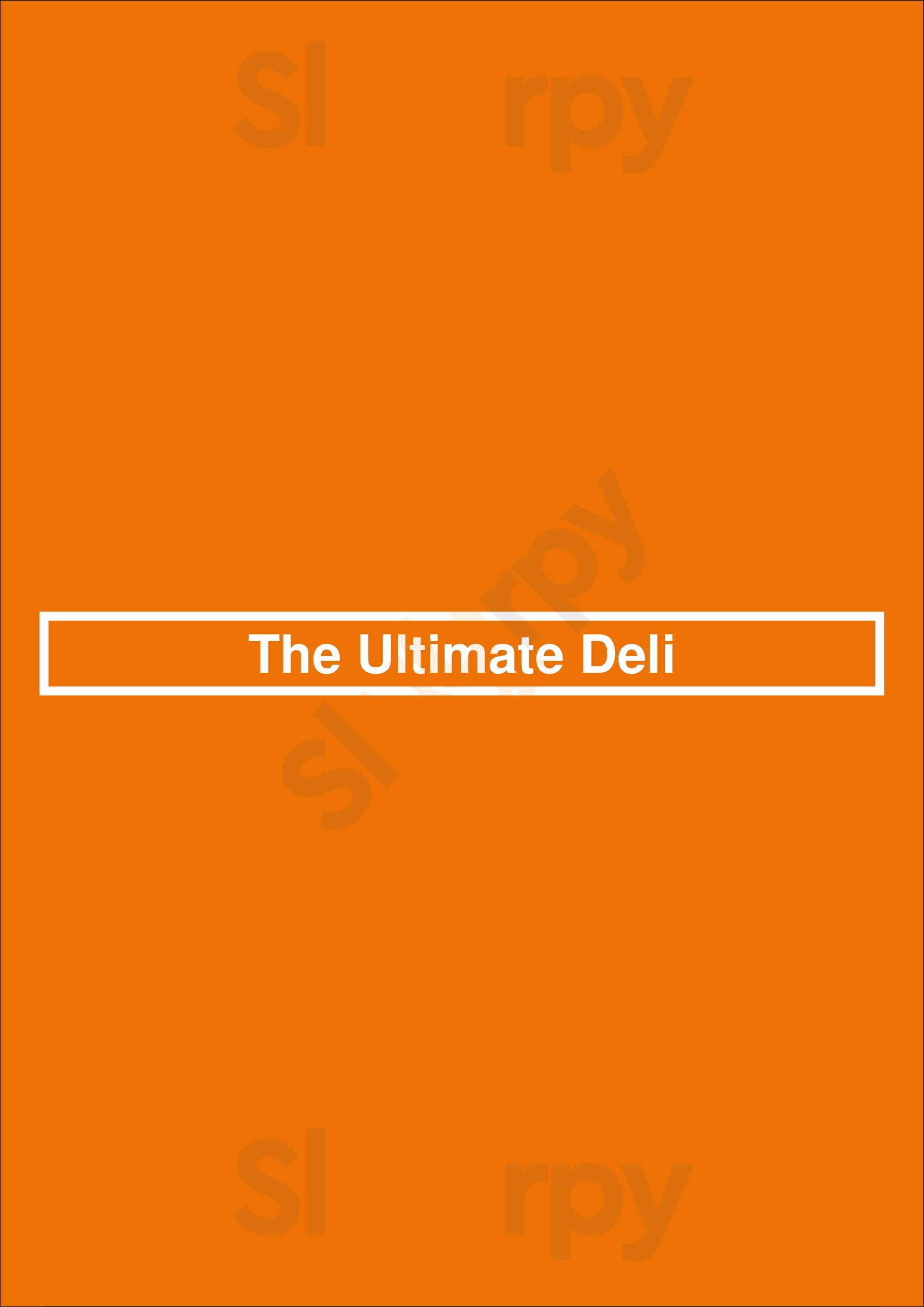 Main Menu - The Ultimate Deli
