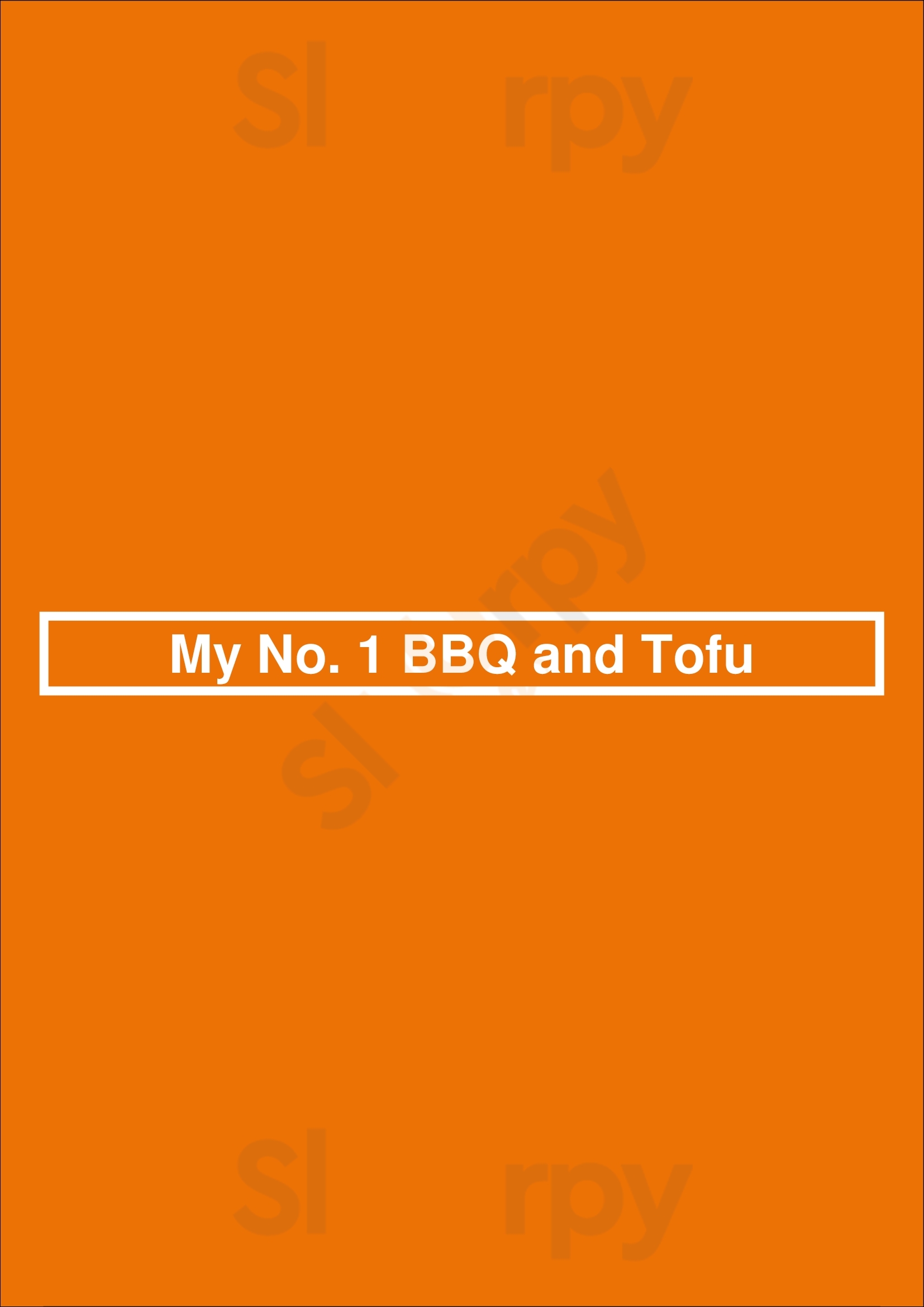 My No. 1 Bbq And Tofu Newark Menu - 1
