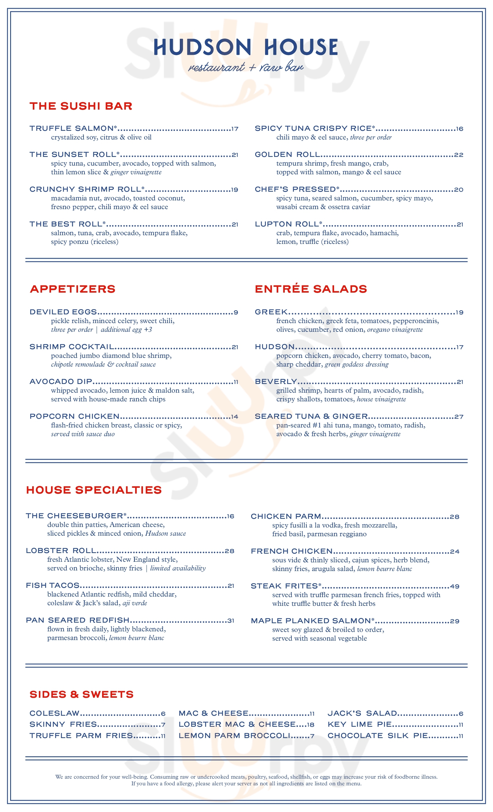 Hudson House Addison Menu - 1