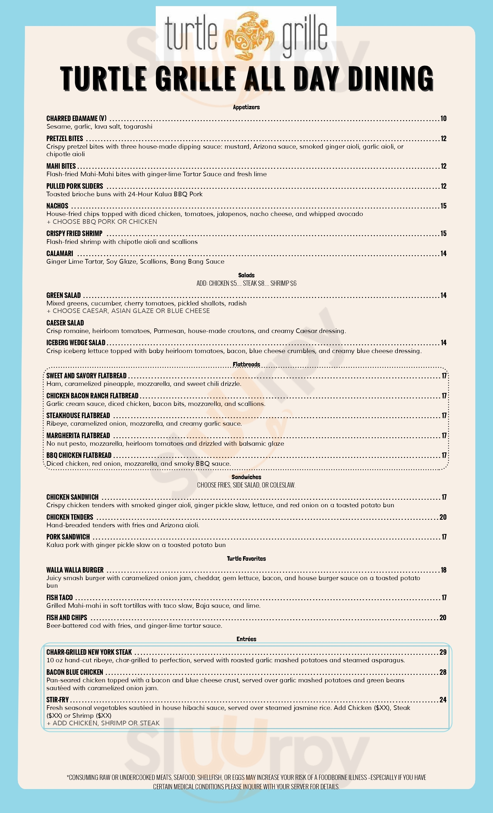 The Turtle Grille Lake Havasu City Menu - 1