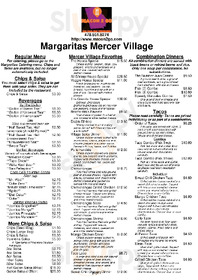 Margaritas Mexican Grill menu