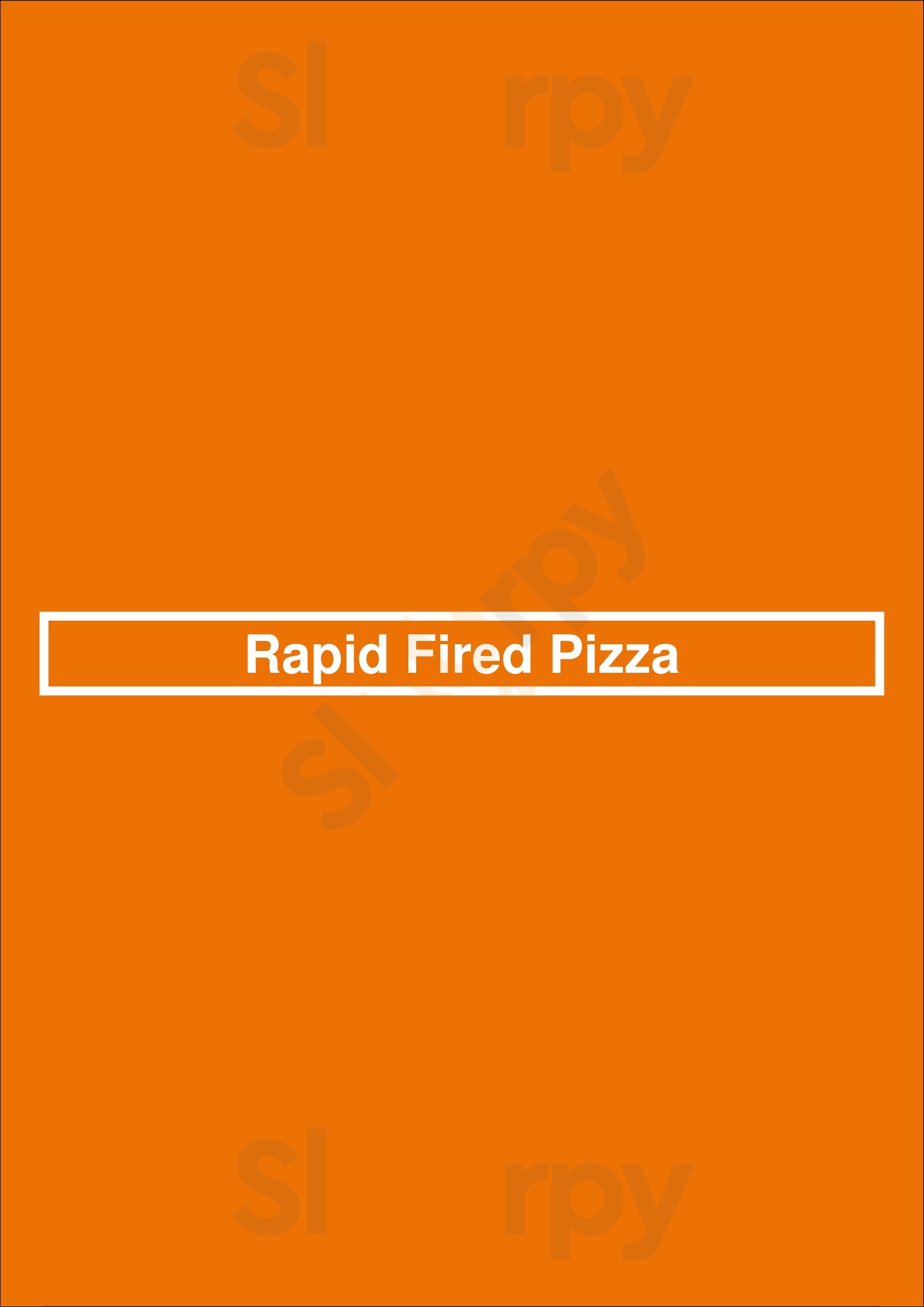 Main Menu - Rapid Fired Pizza
