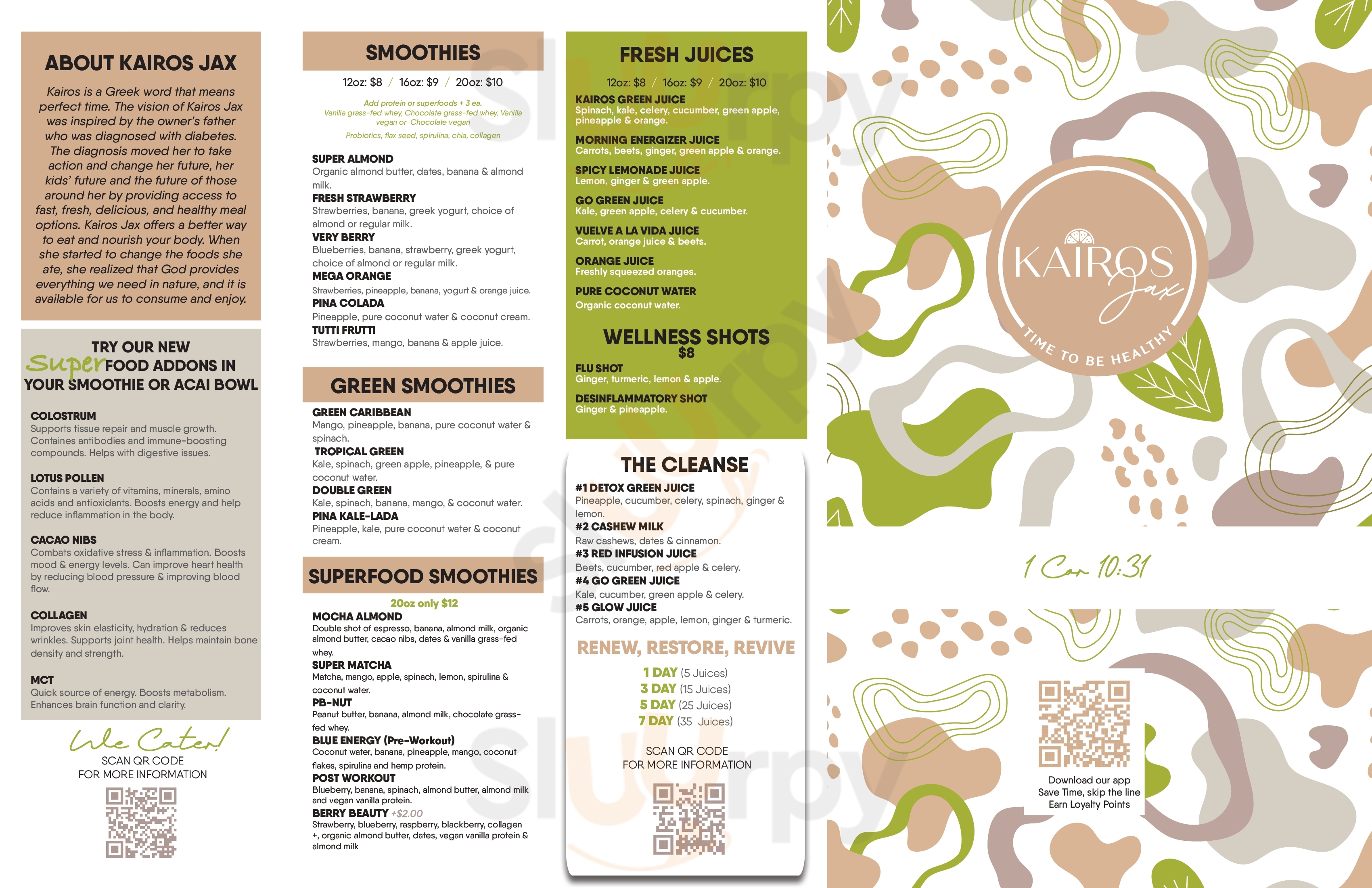 Kairos Juices Jacksonville Beach Menu - 1