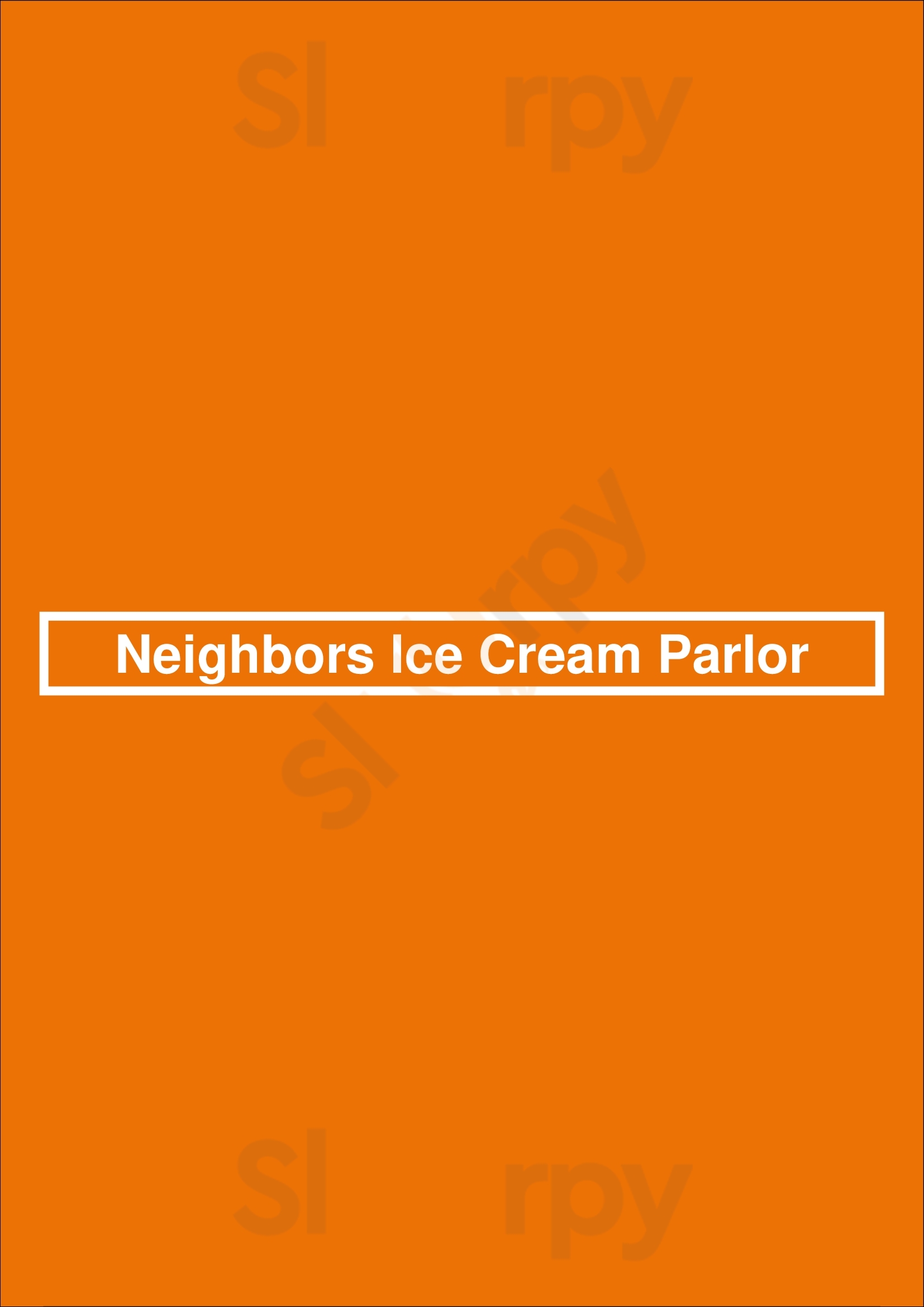 Neighbors Ice Cream Parlor Port Orange Menu - 1