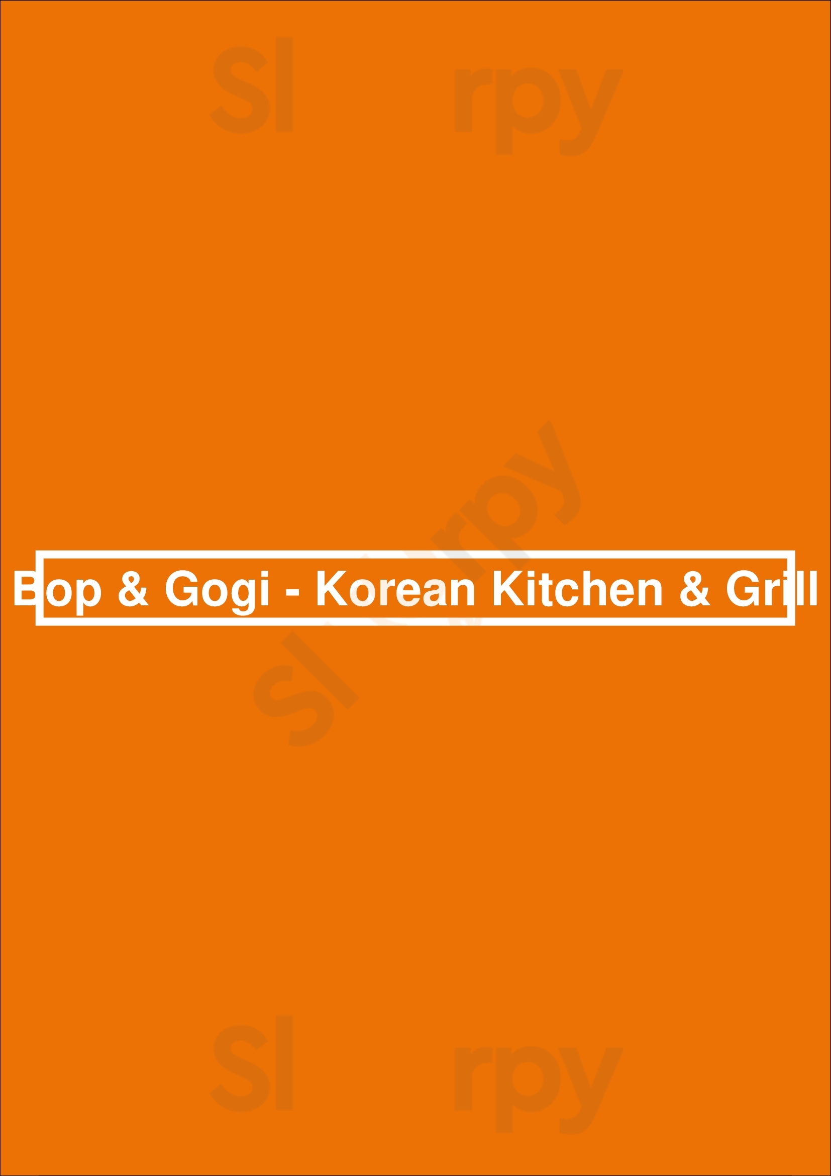 Bop & Gogi - Korean Kitchen & Grill Centennial Menu - 1
