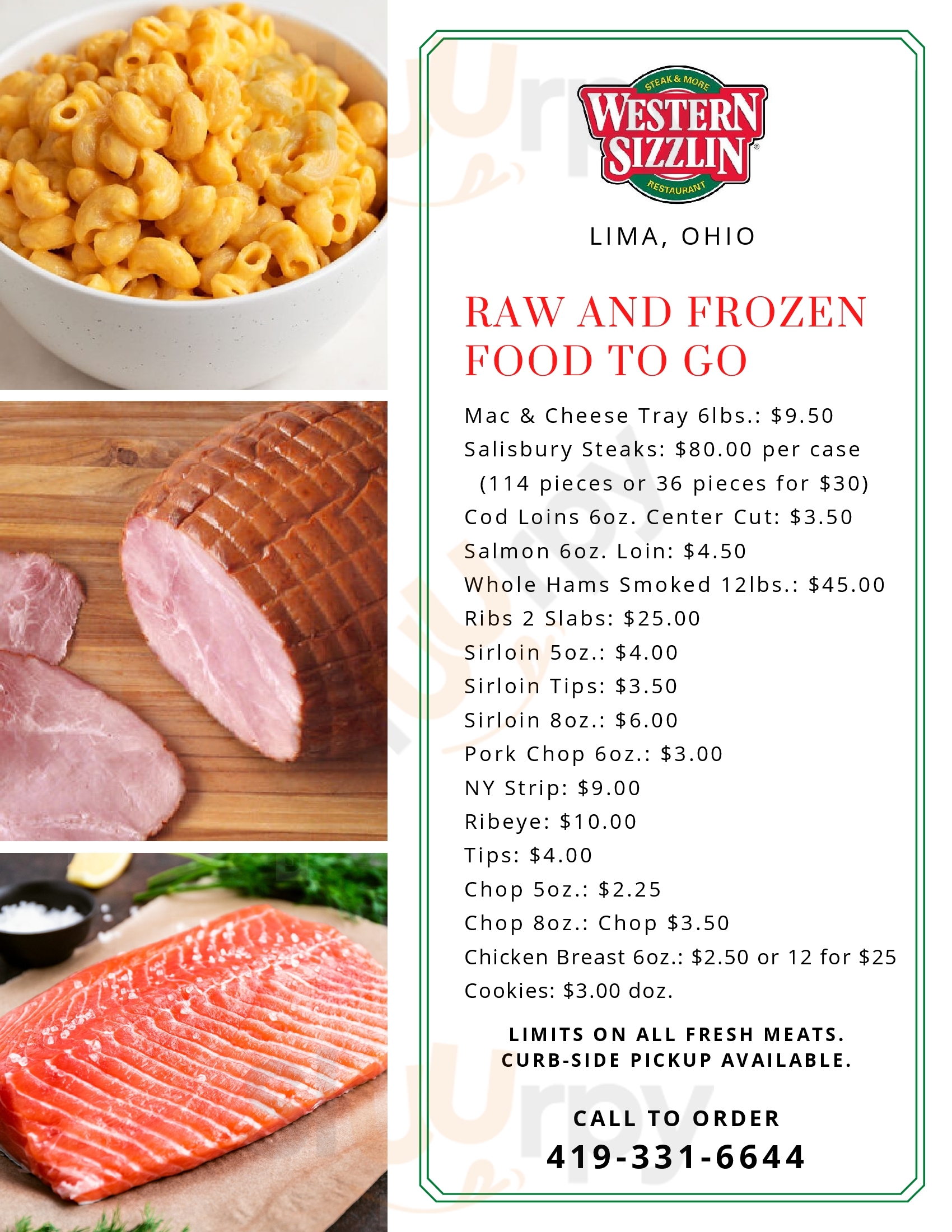 Western Sizzlin' Steak House Lima Menu - 1