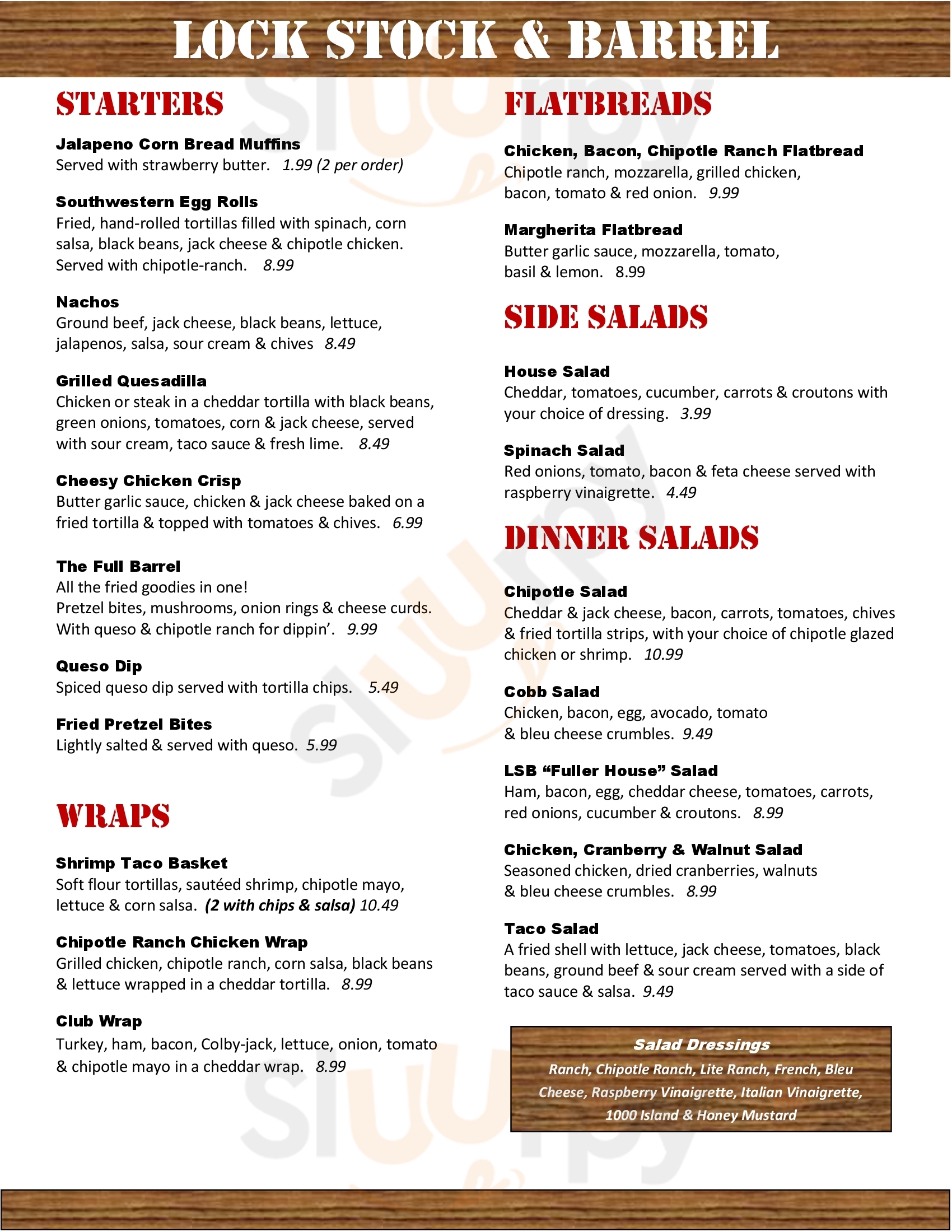 Lock Stock & Barrel Decatur Menu - 1