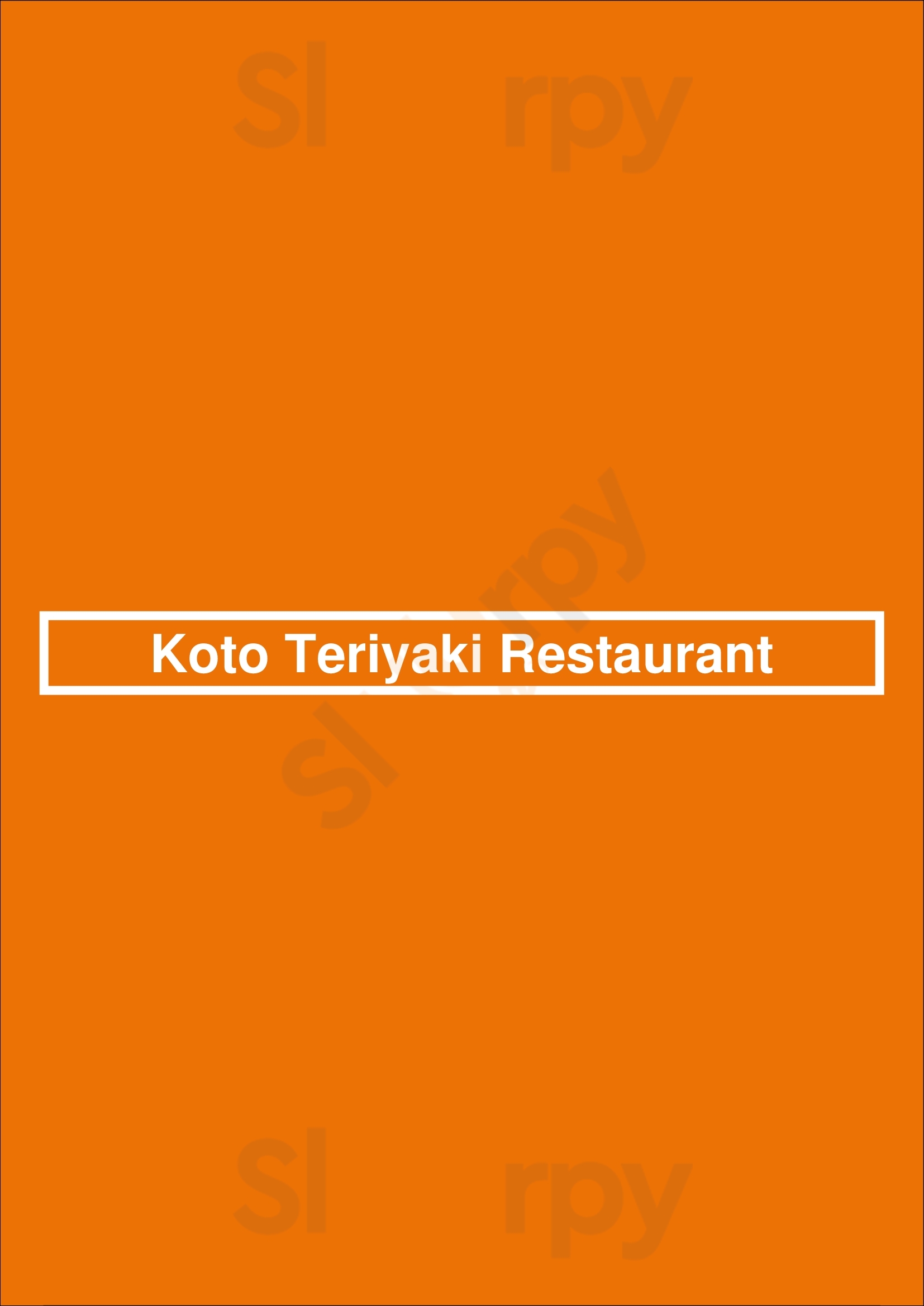 Koto Teriyaki Restaurant Lakewood Menu - 1