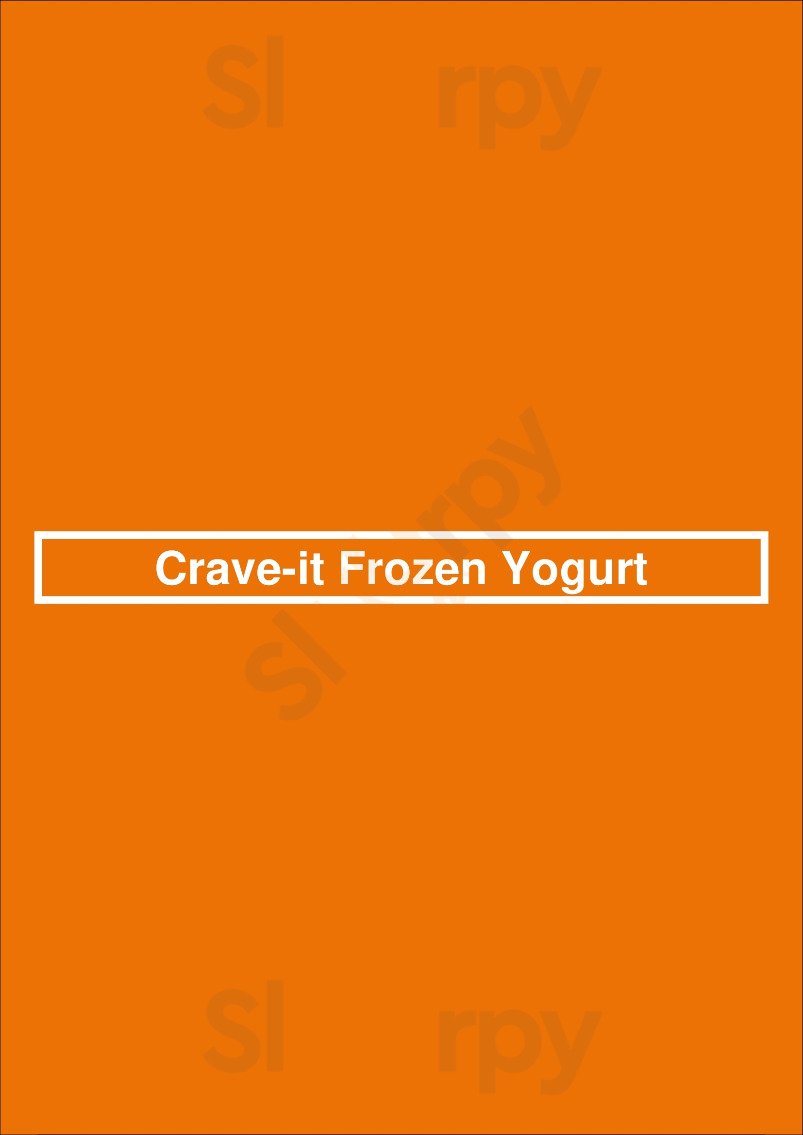 Crave-it Frozen Yogurt Centennial Menu - 1