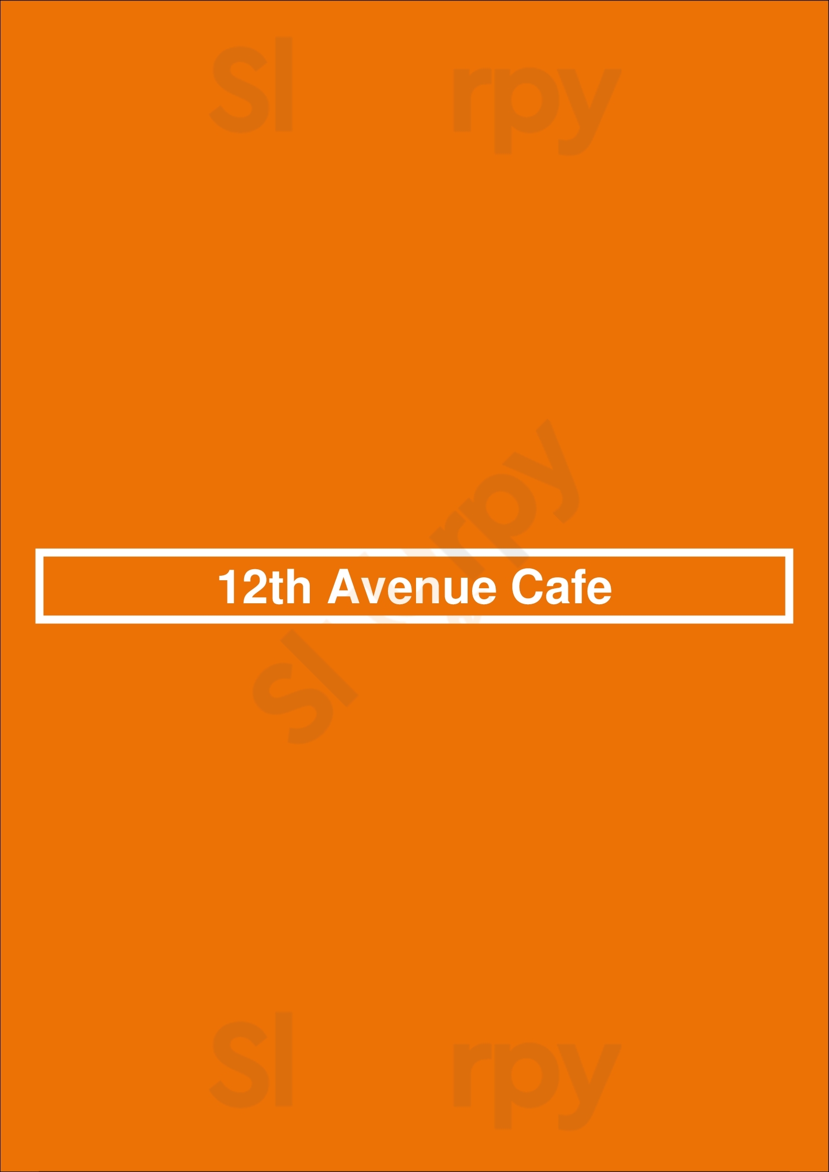 12th Avenue Cafe Issaquah Menu - 1