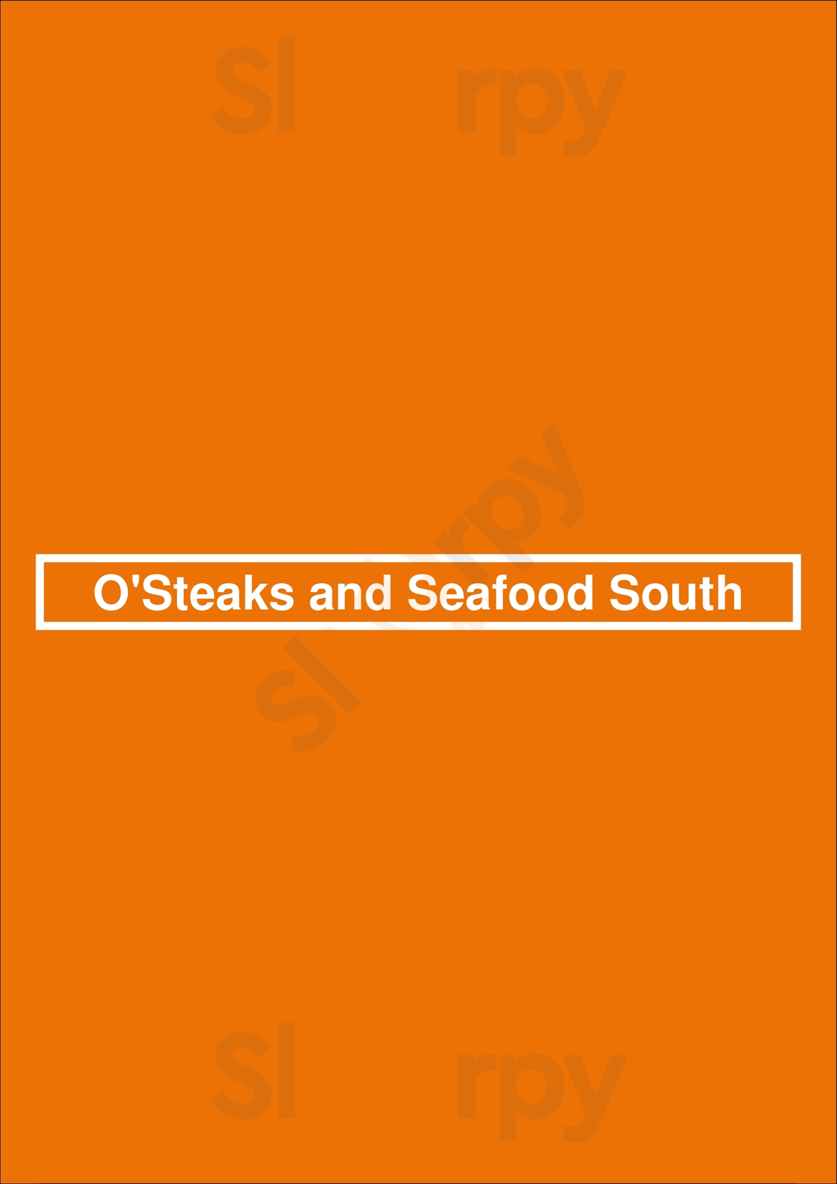 O'steaks And Seafood South Concord Menu - 1