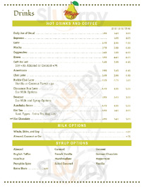 Miyo Cafe menu