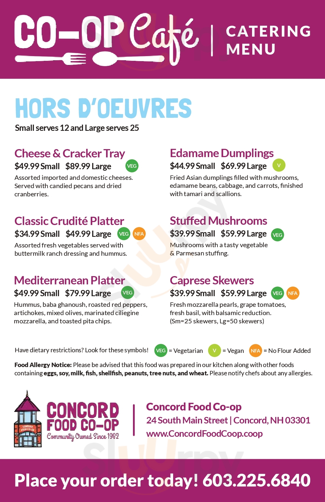 Main Menu - Concord Food Co-op