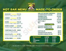 Fordham's Farmhouse Restaurant menu