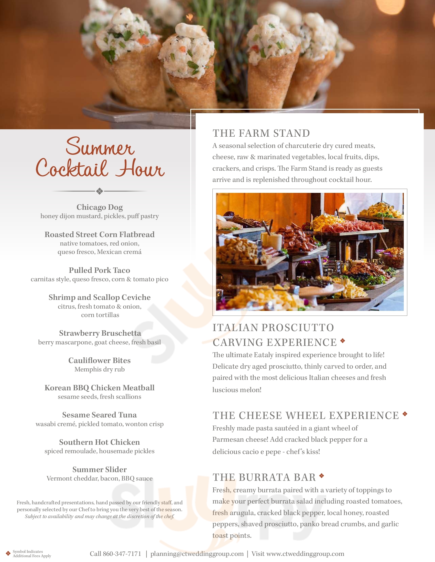 Main Menu - The Barns At Wesleyan Hills