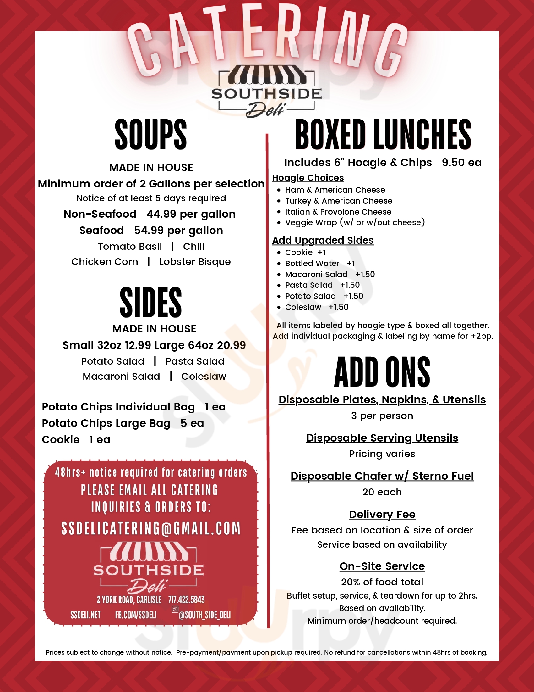 Main Menu - South Side Deli