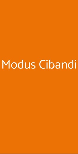 Modus Cibandi Cocktail Restaurant, Roma