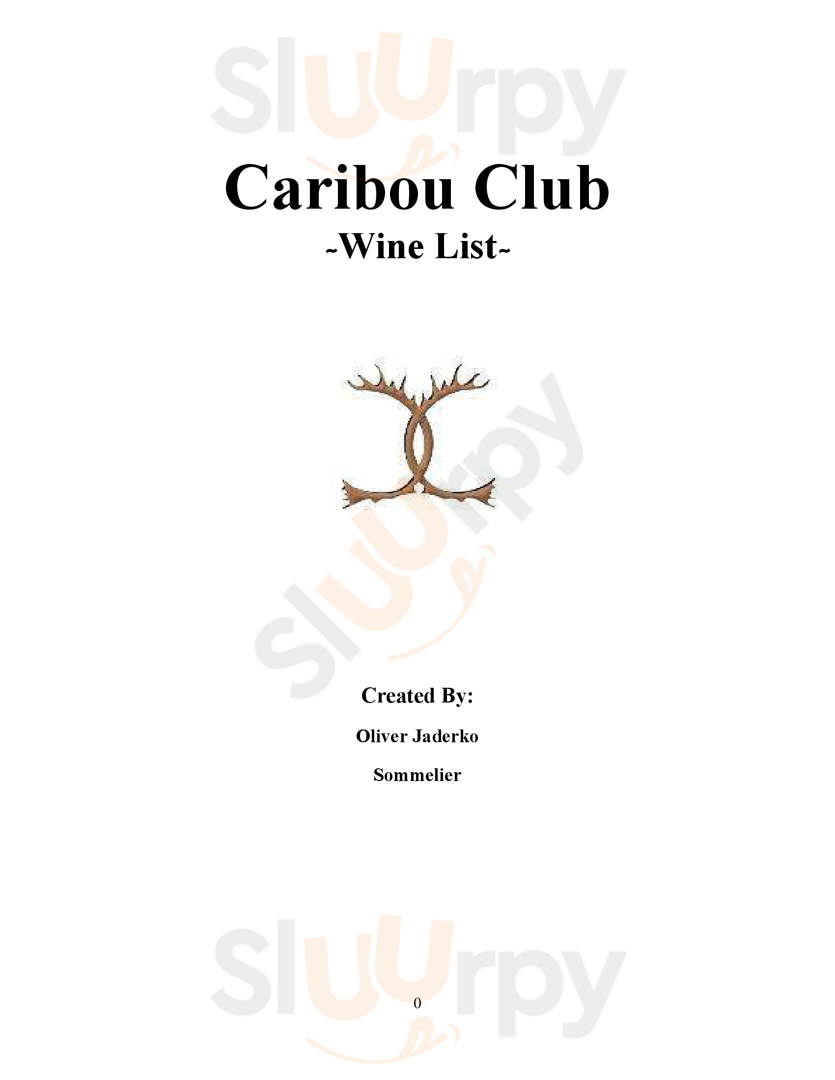 Caribou Club Aspen Menu - 1