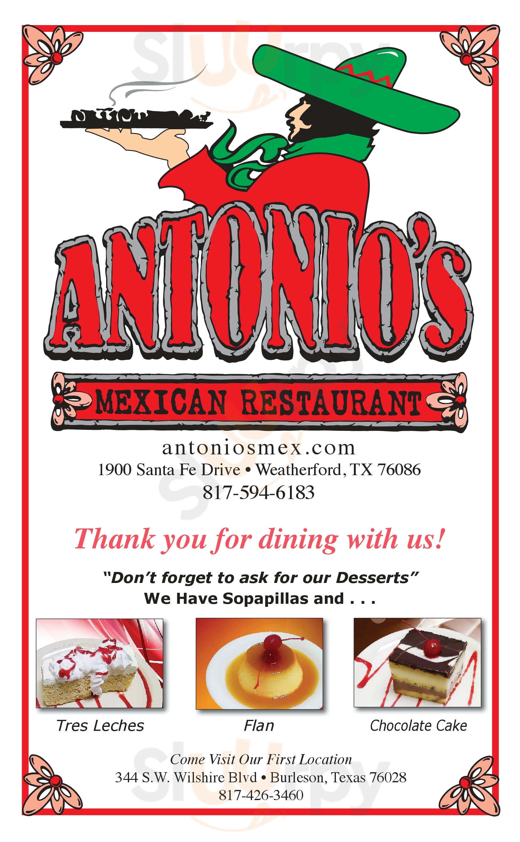 Antonio's Mexican Restaurant Weatherford Menu - 1