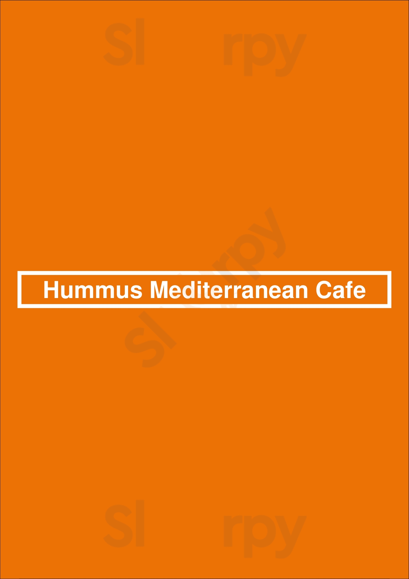 Hummus Mediterranean Cafe Moore Menu - 1