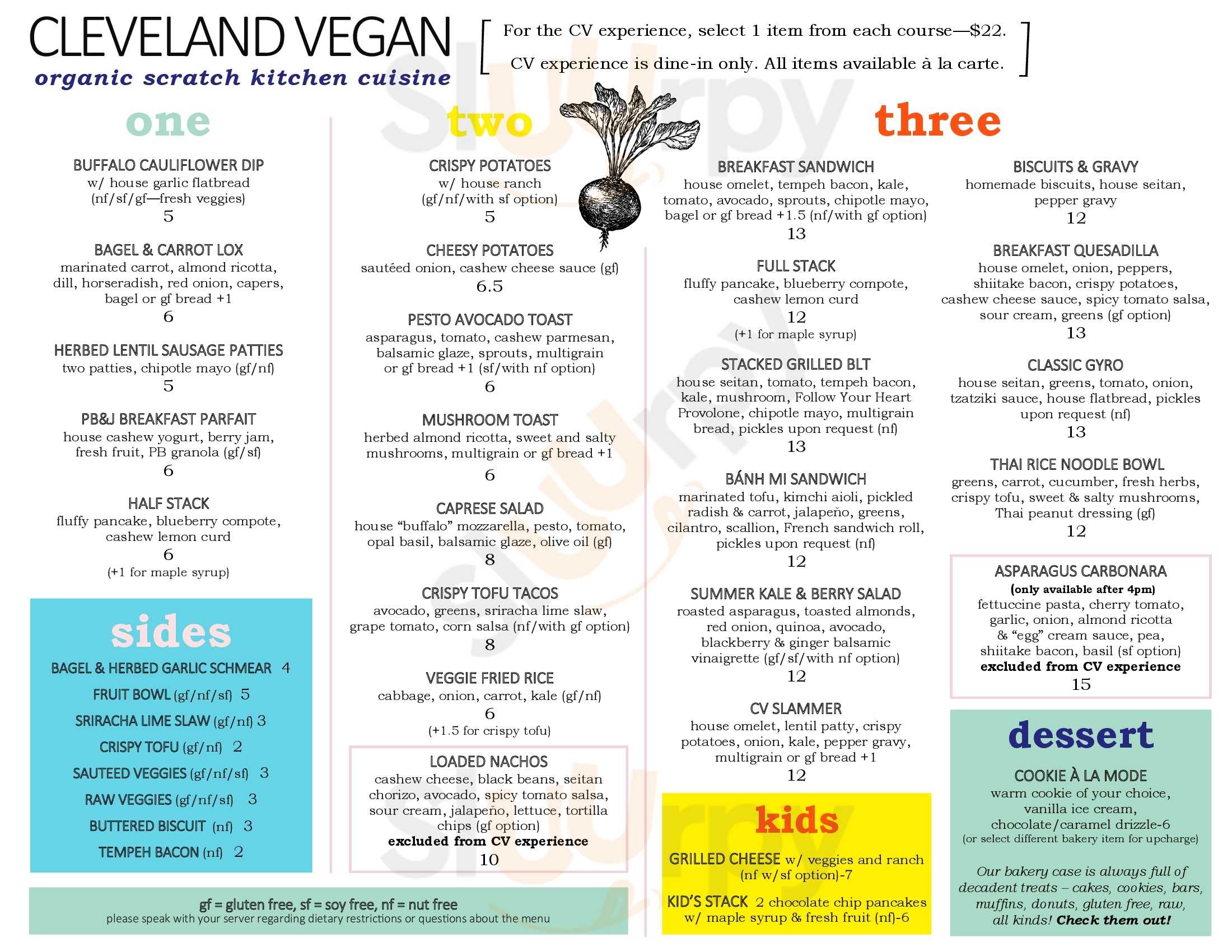 Cleveland Vegan Lakewood Menu - 1