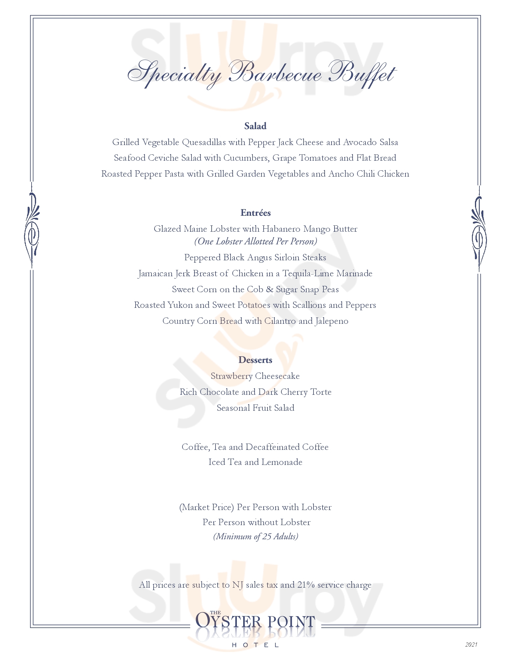 The Oyster Point Hotel Red Bank Menu - 1