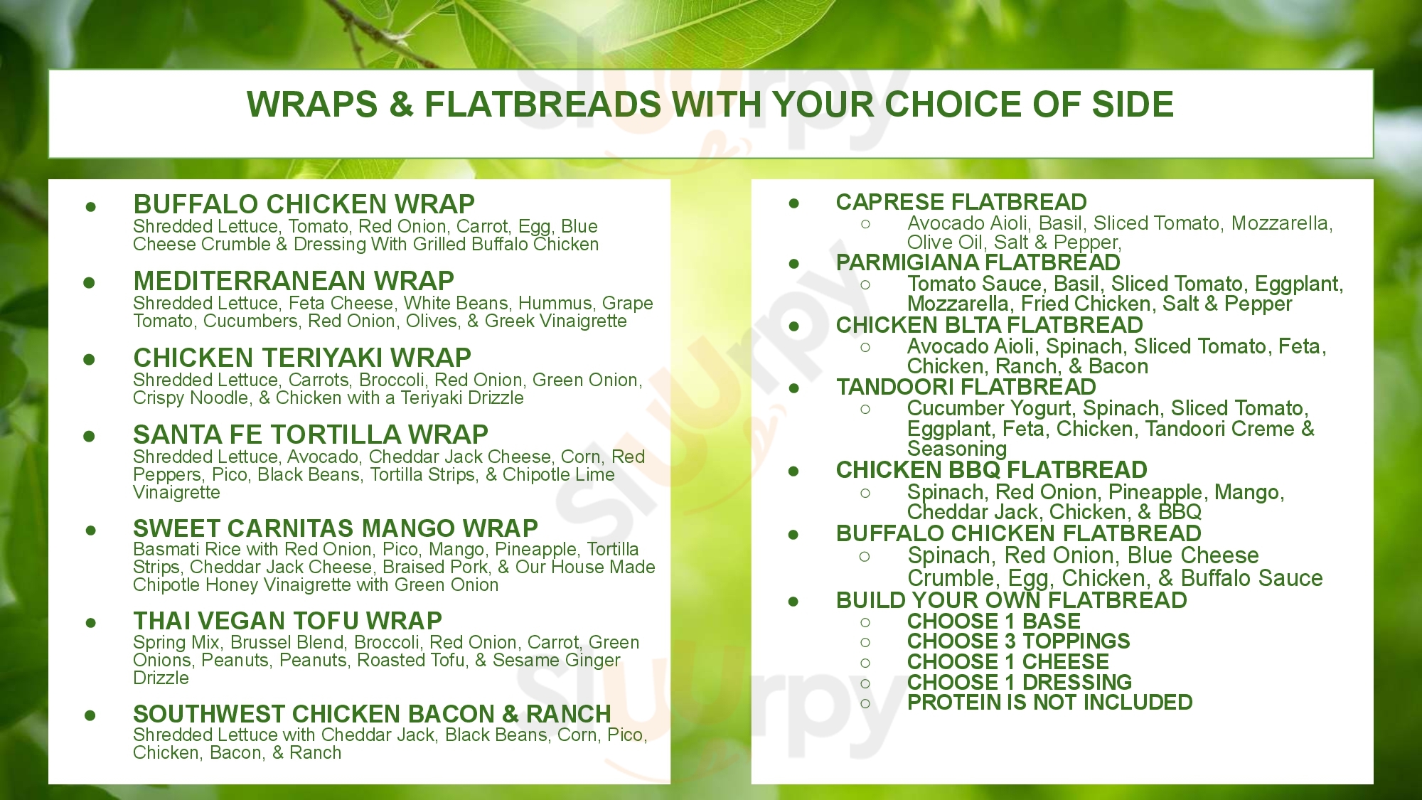 Main Menu - Fresh Take Kitchen