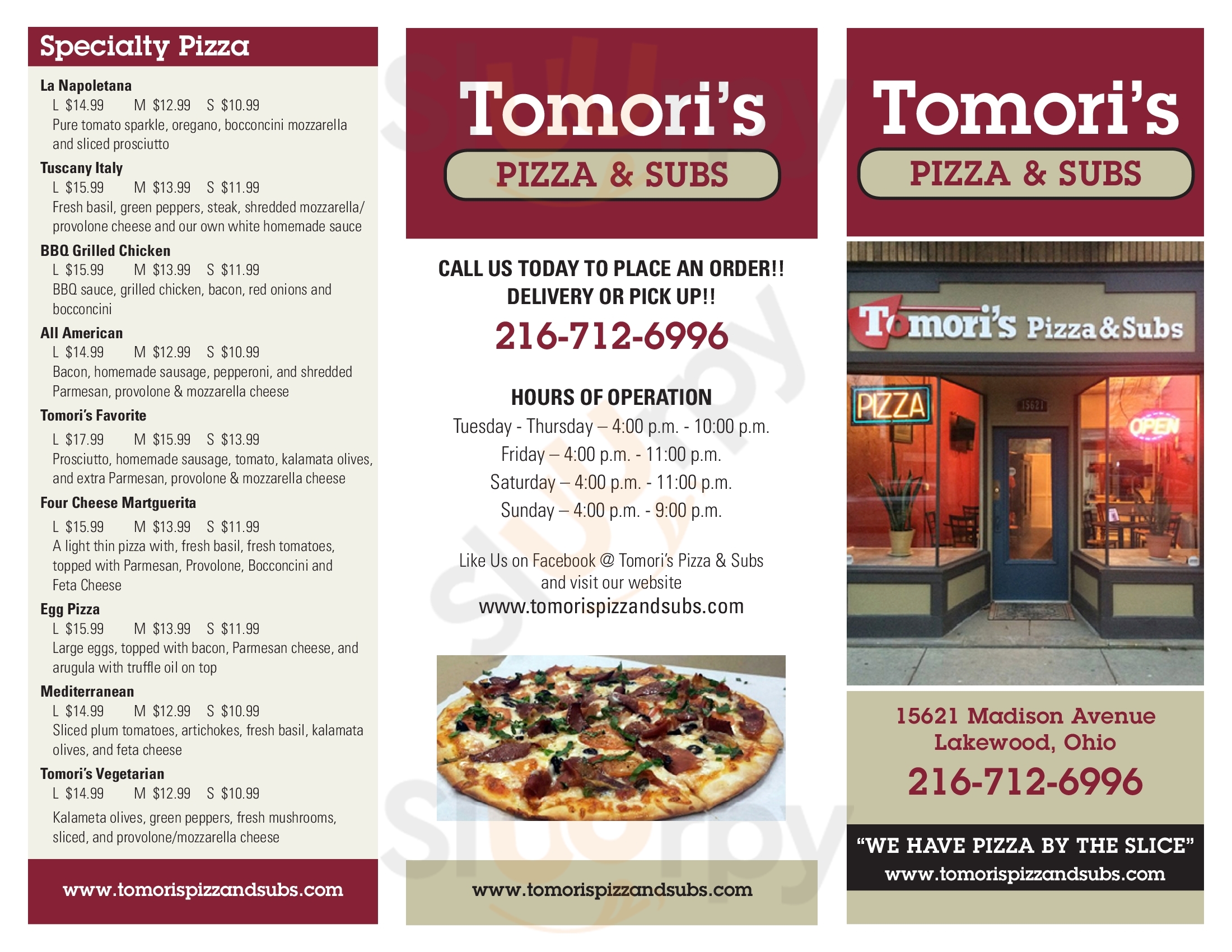 Tomori's Pizza And Subs Lakewood Menu - 1