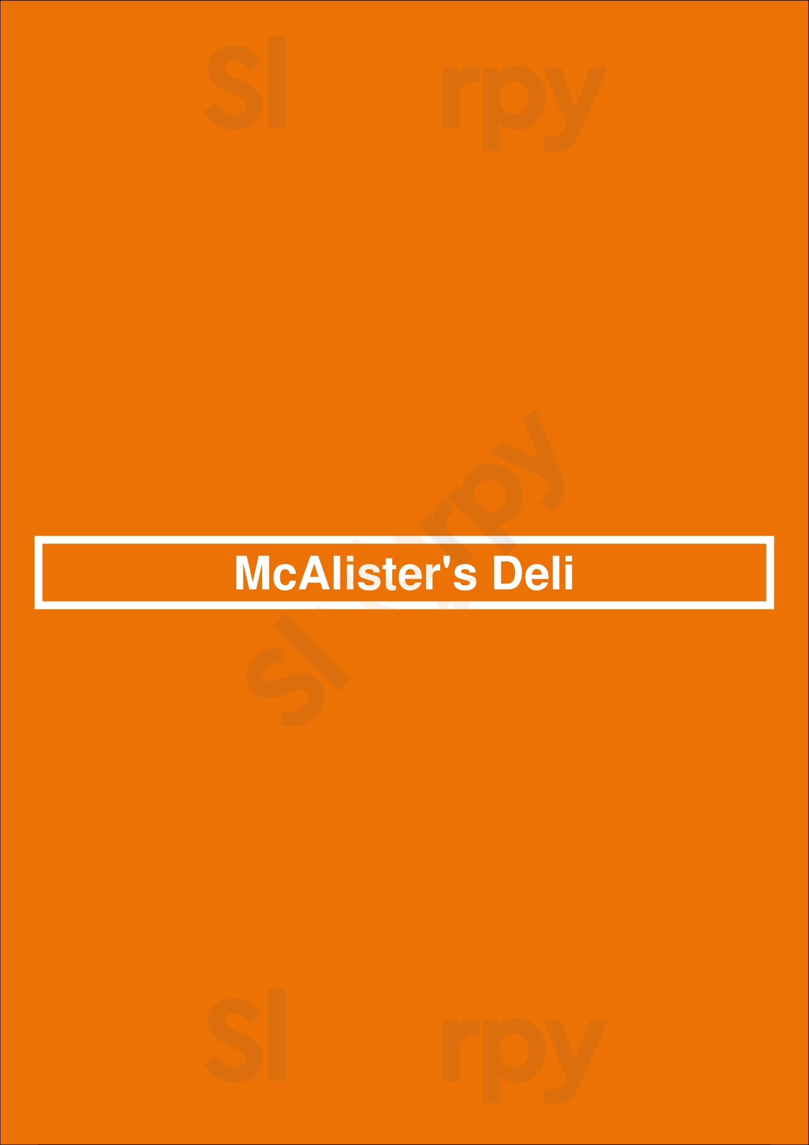 Main Menu - Mcalister's Deli