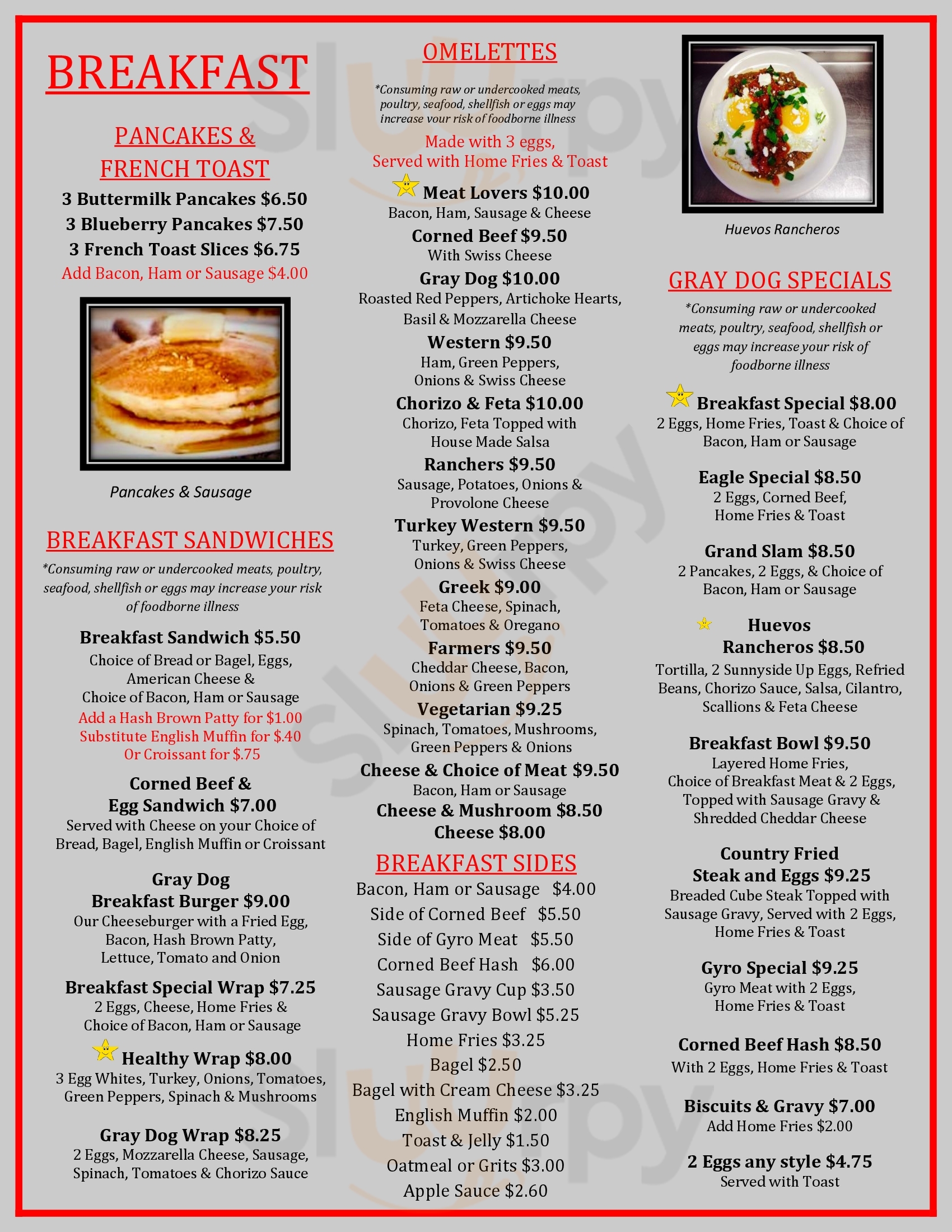 Gray Dog Diner Lakewood Menu - 1