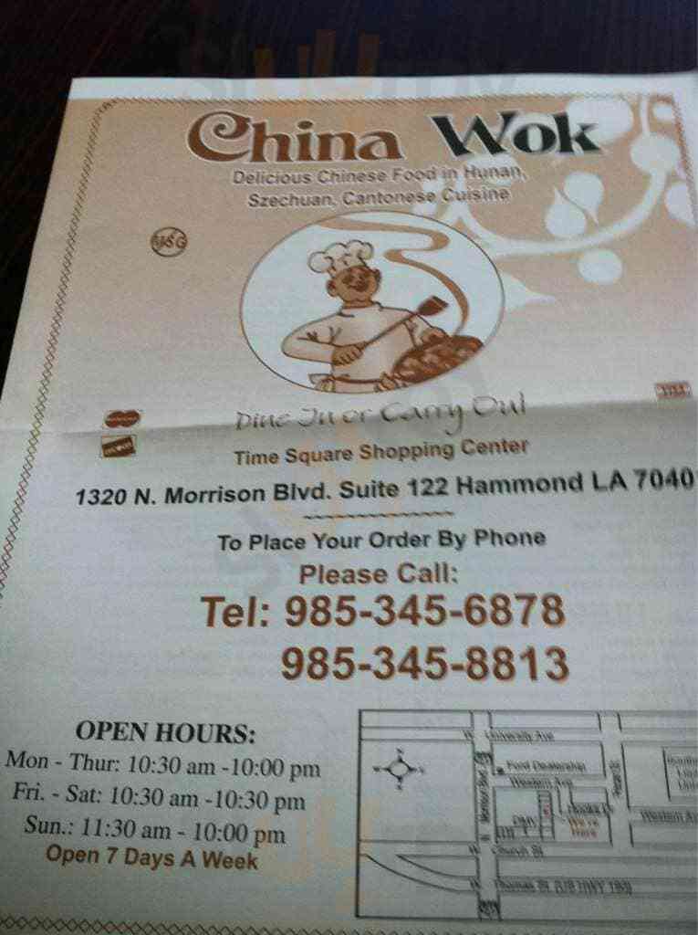 China Wok Hammond Menu - 1