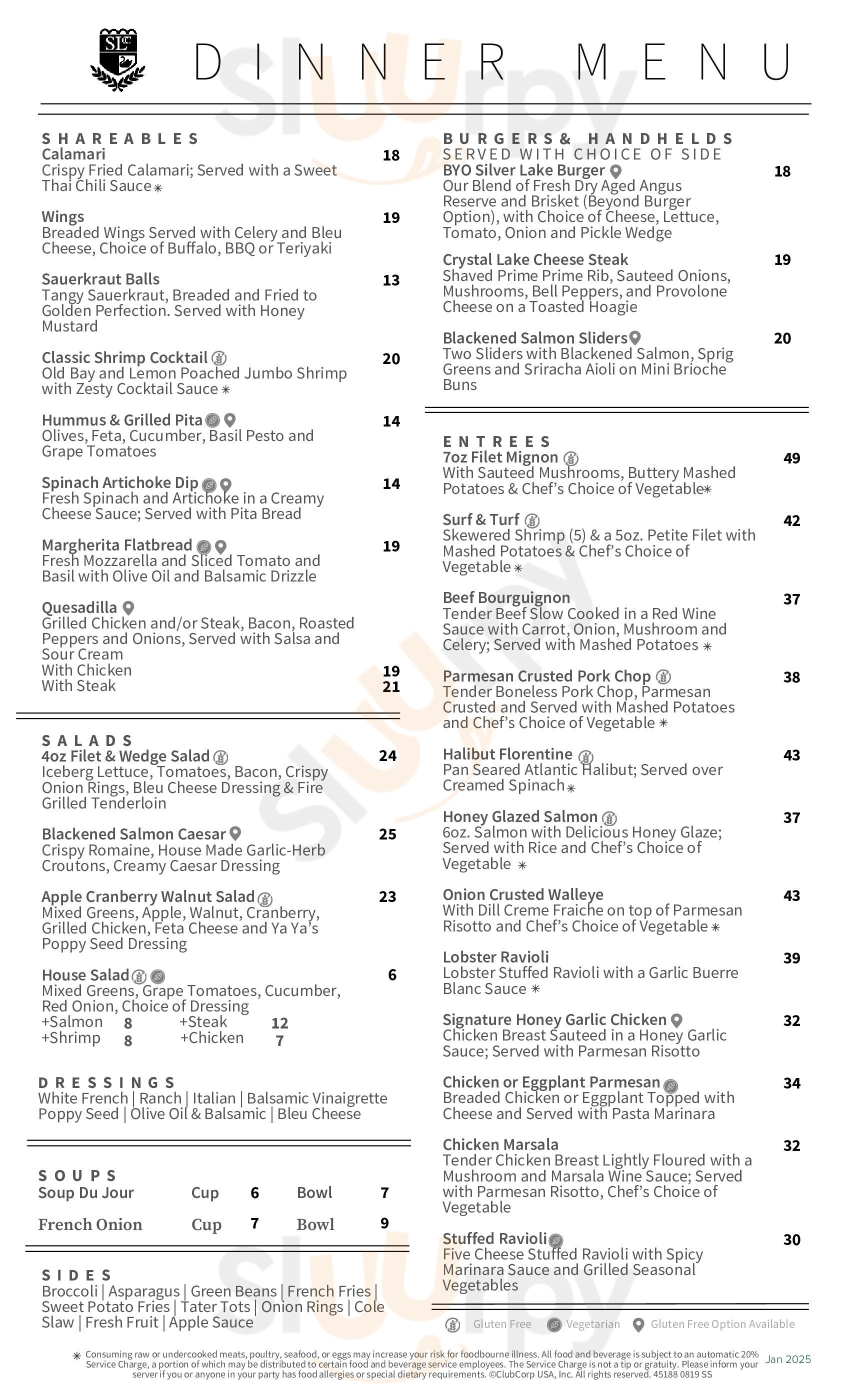 Main Menu - Silver Lake Country Club