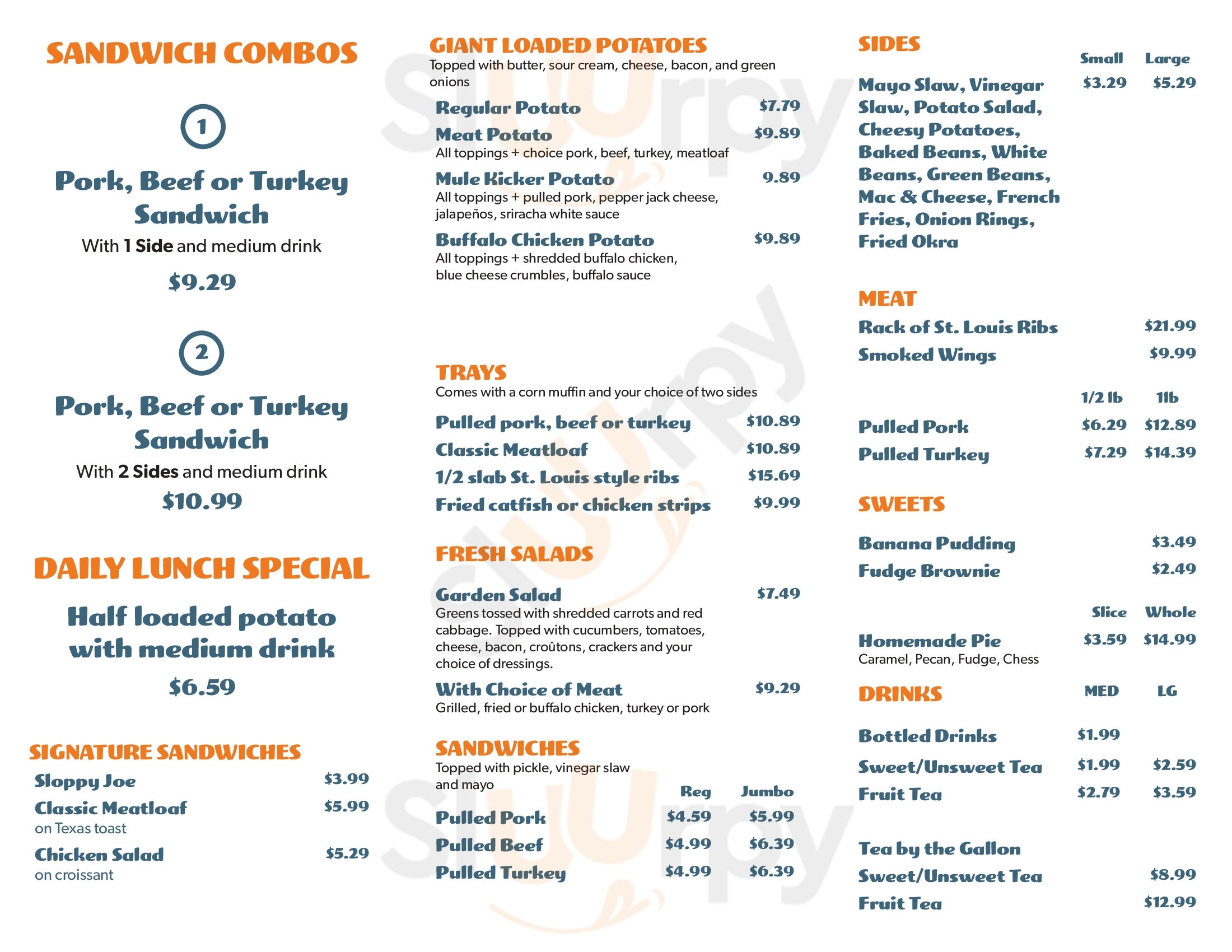 Main Menu - Jj's Barbecue Of Columbia