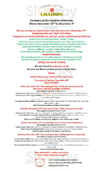Company Of The Cauldron menu