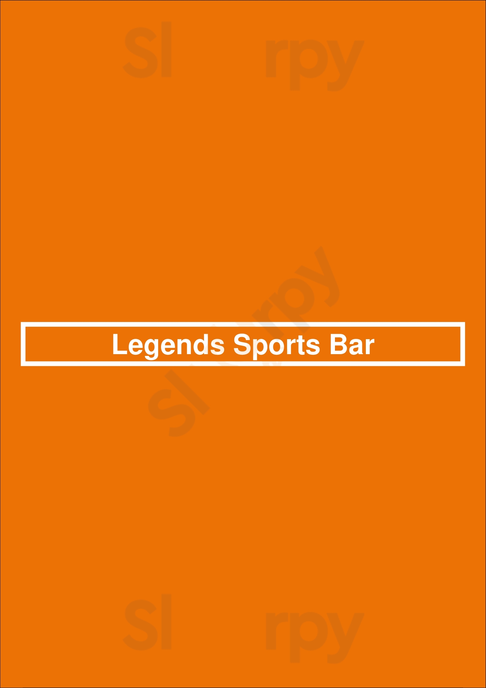 Main Menu - Legends Sports Bar
