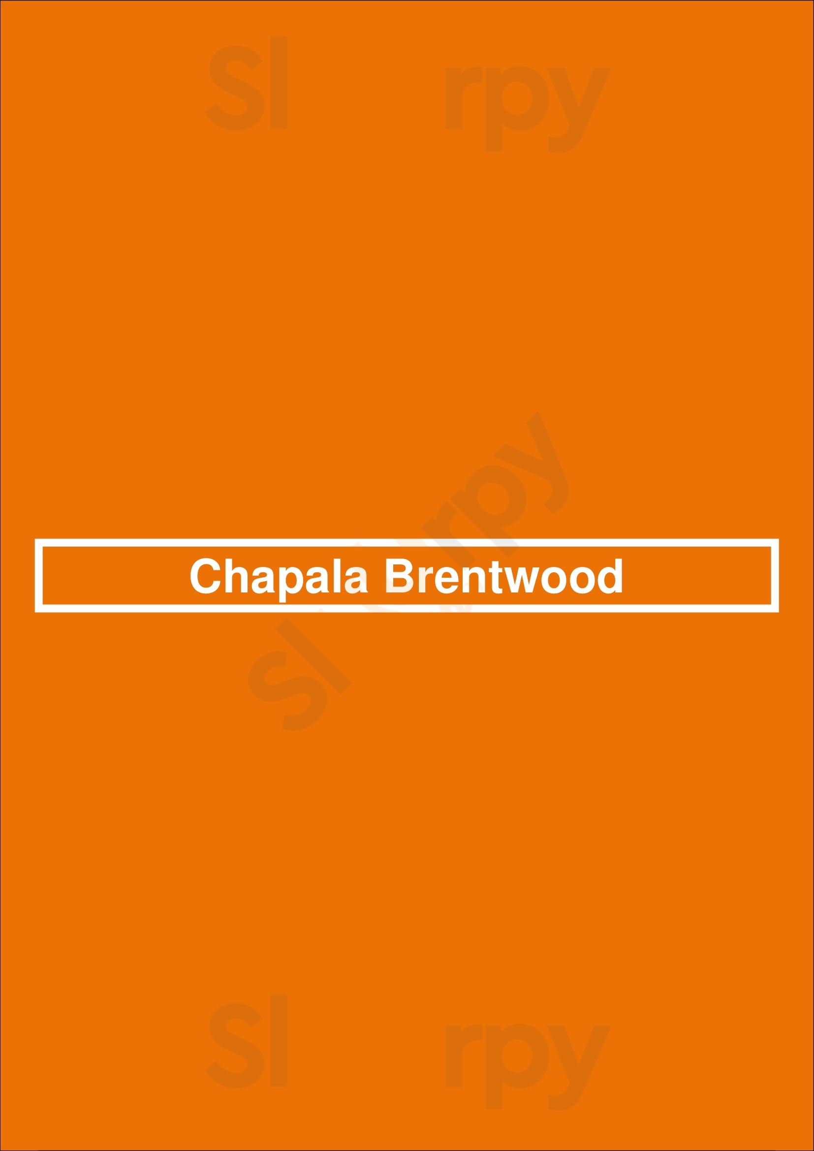 Main Menu - Chapala Brentwood