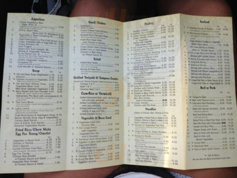 Tai Pan menu