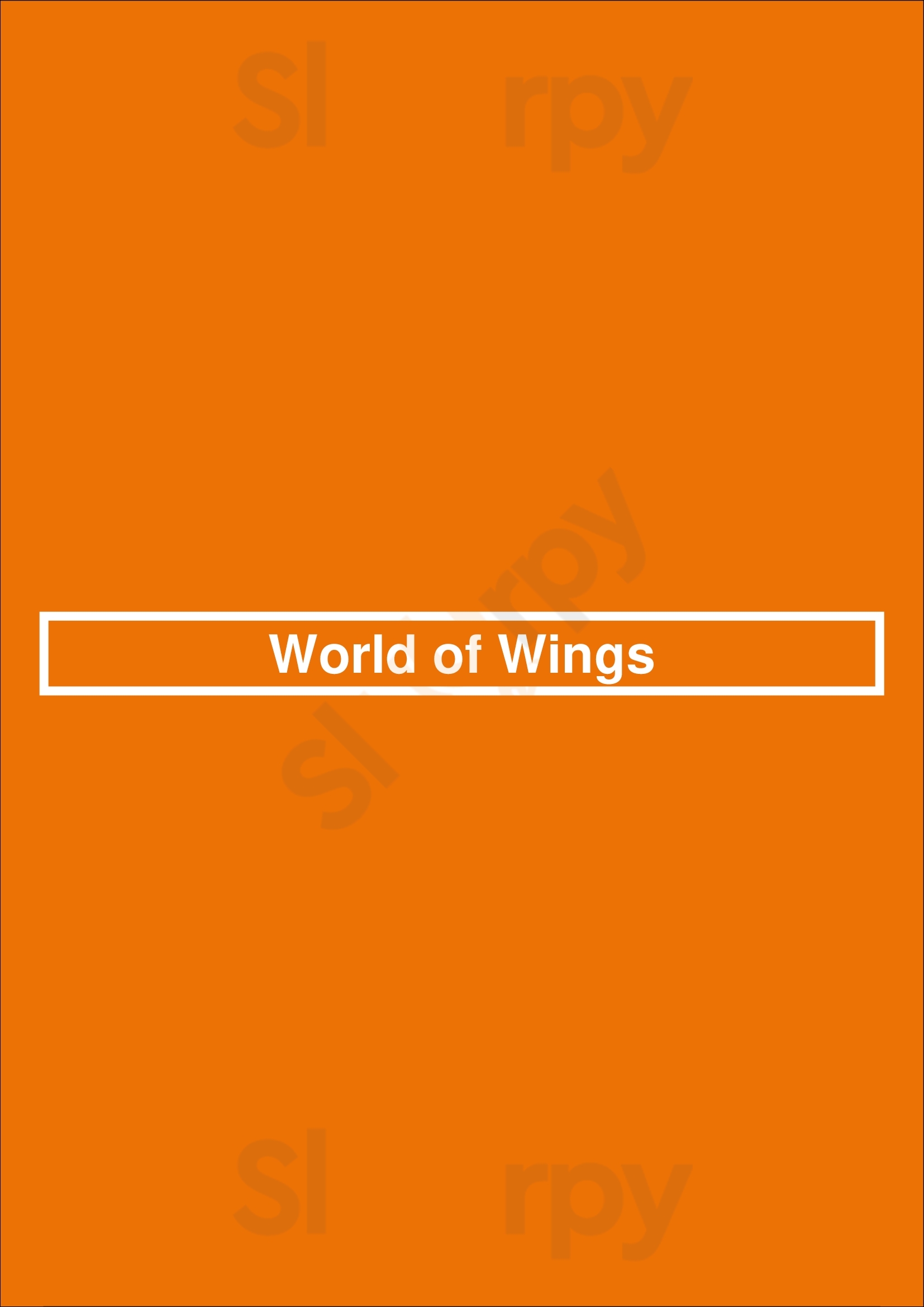 World Of Wings Covington Menu - 1