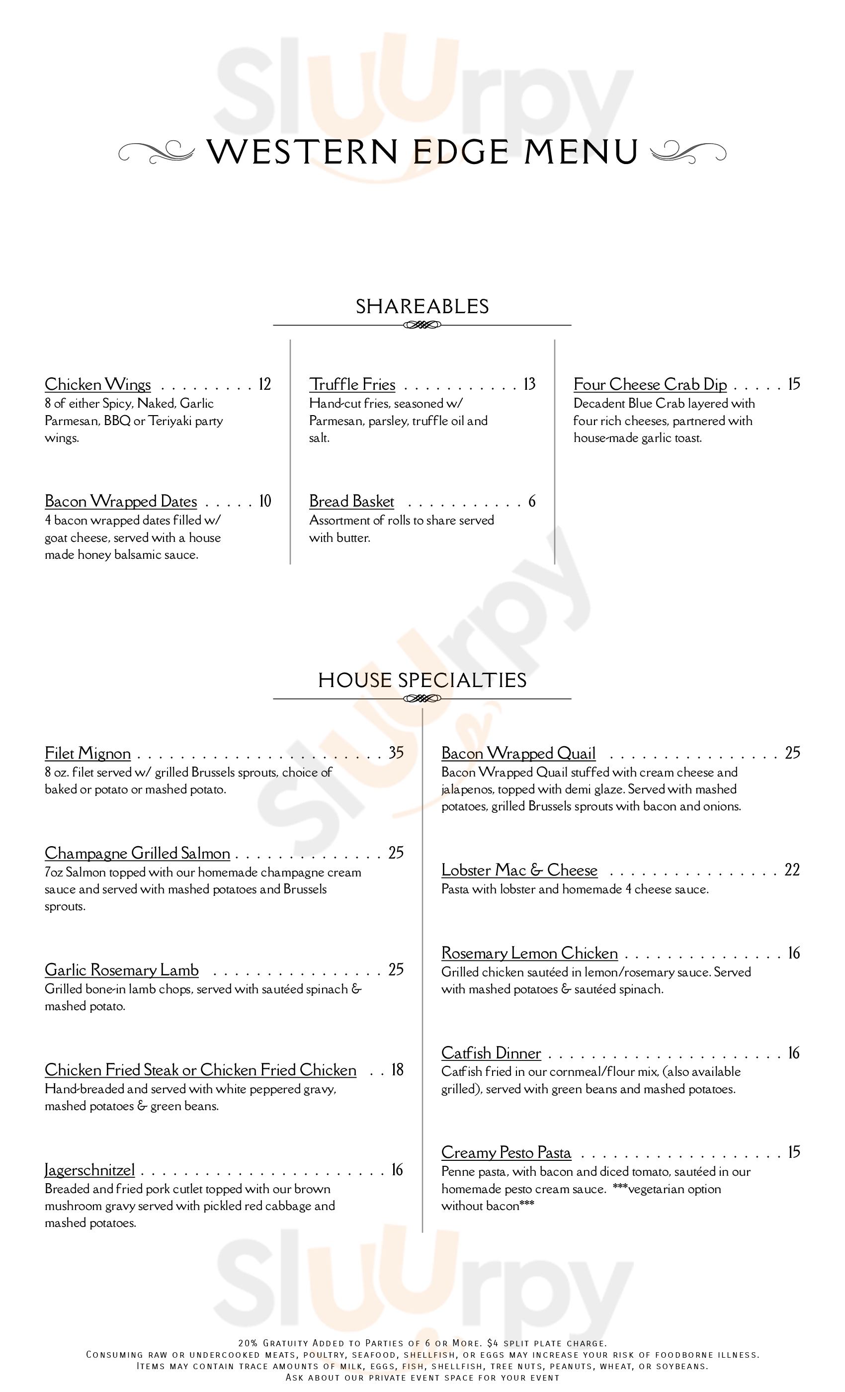 Main Menu - Western Edge