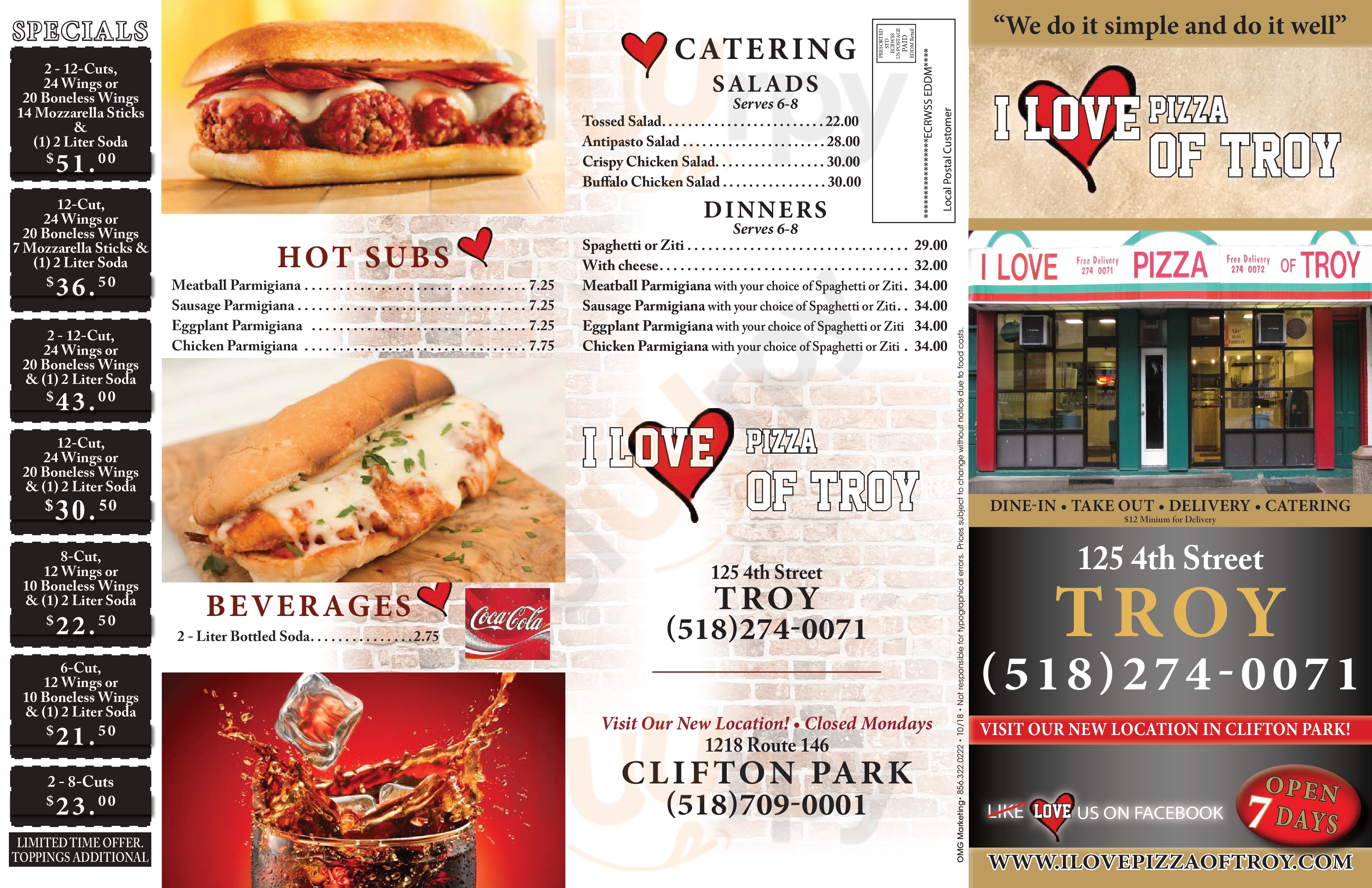 I Love Pizza Of Troy Clifton Park Menu - 1