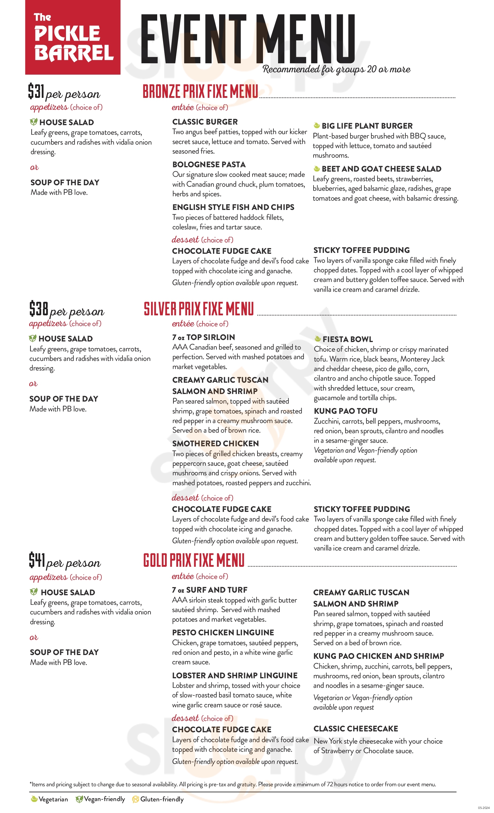 Main Menu - The Pickle Barrel