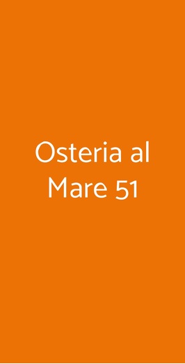 Osteria Al Mare 51, Roma