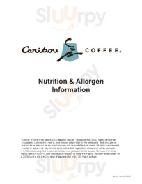Caribou Coffee menu