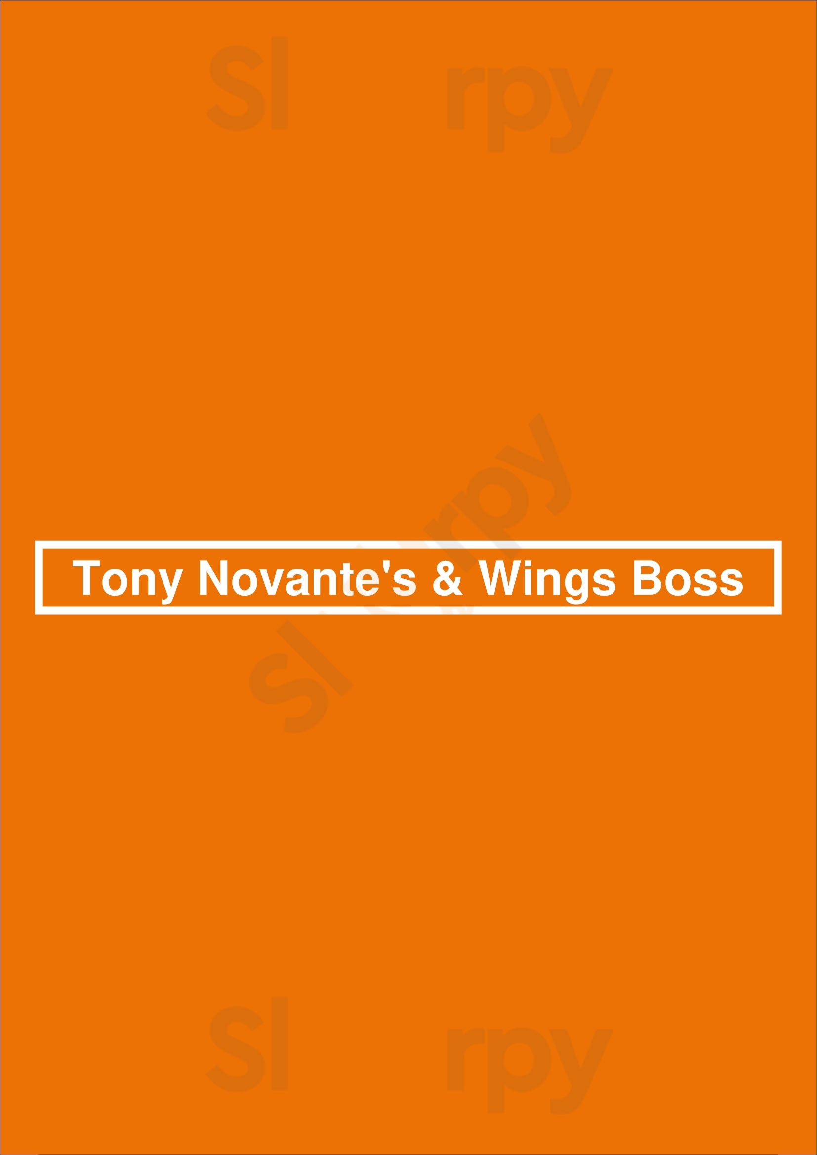 Main Menu - Tony Novante's & Wings Boss