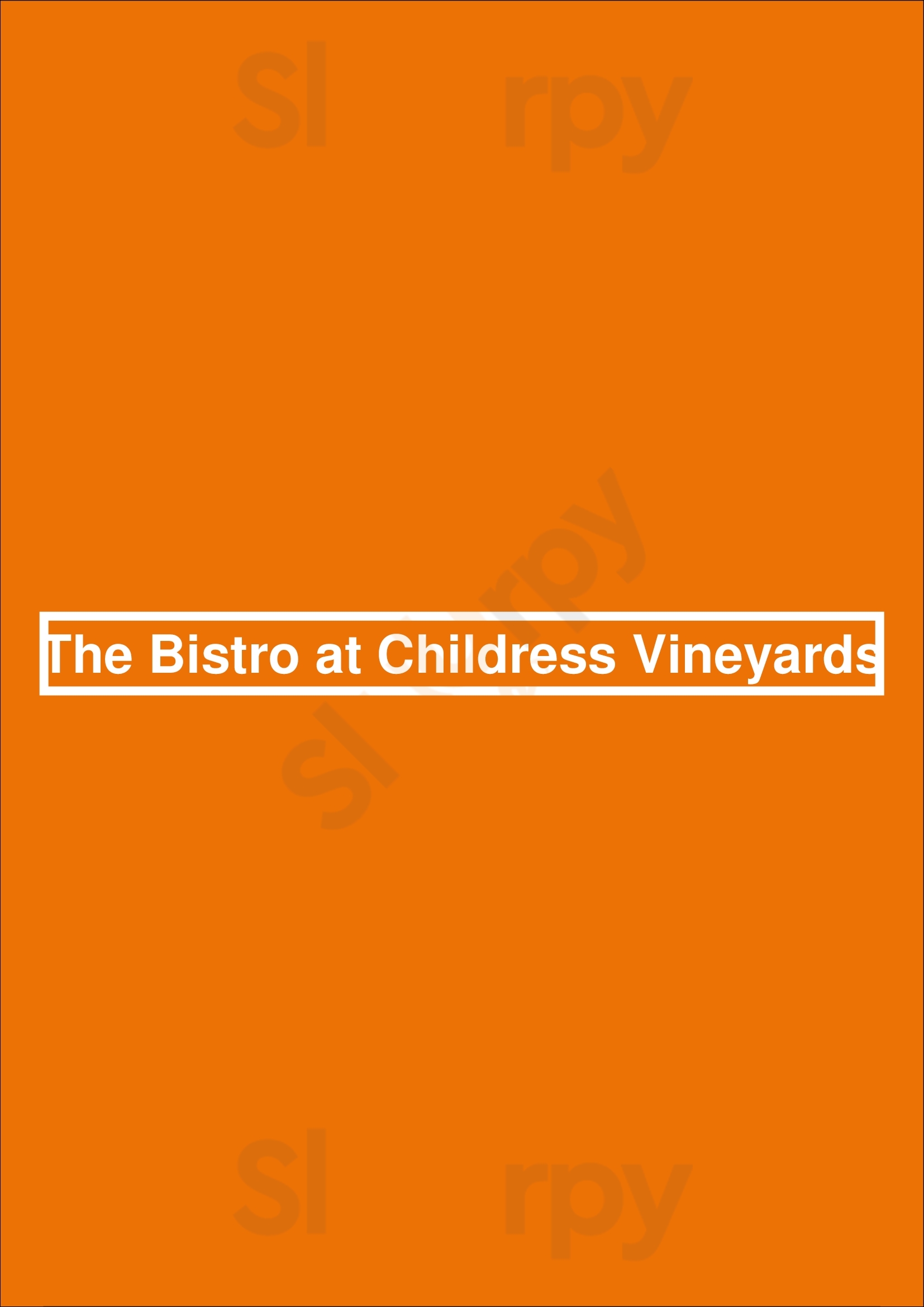 The Bistro At Childress Vineyards Lexington Menu - 1
