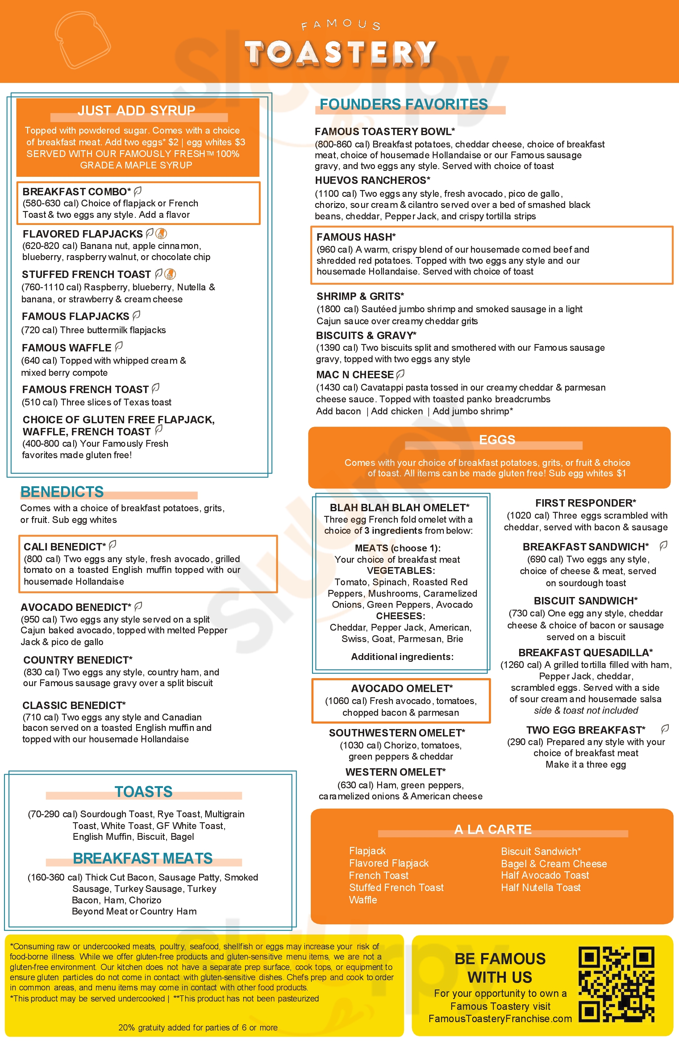 Main Menu - Famous Toastery